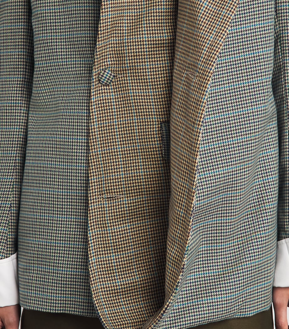 LATE FOR WORK Womens Check Double Draped Blazer Gry Chk Image 3