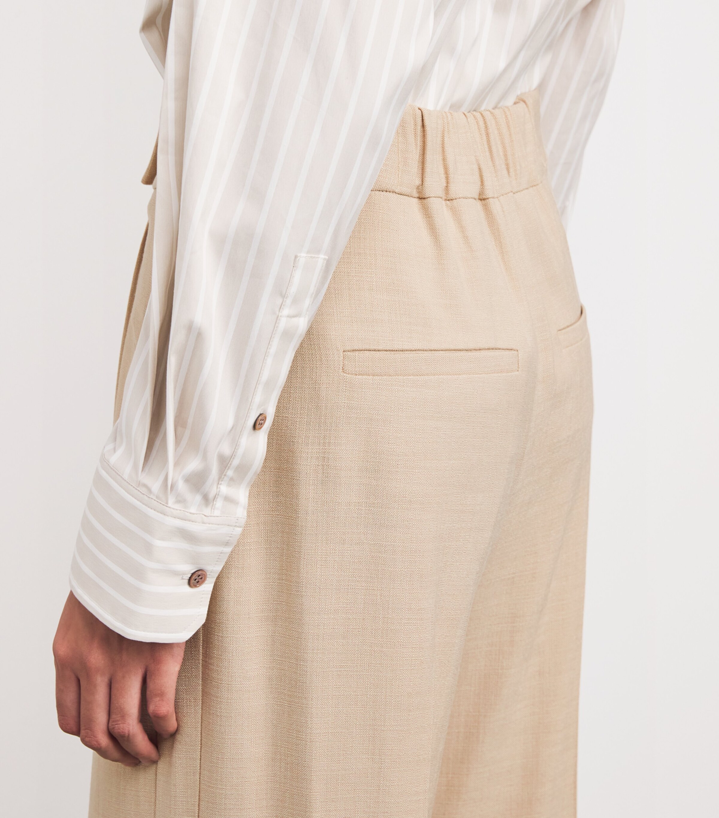 Veronica Beard Womens Marbeau Wide-Leg Trousers Stone Khaki Image 6