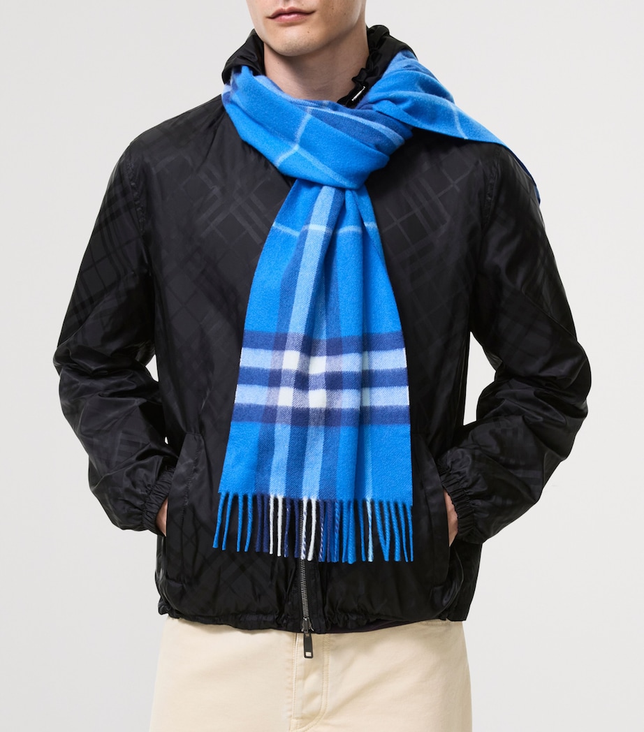 Burberry Cashmere Check Scarf Lido Blue Image 3