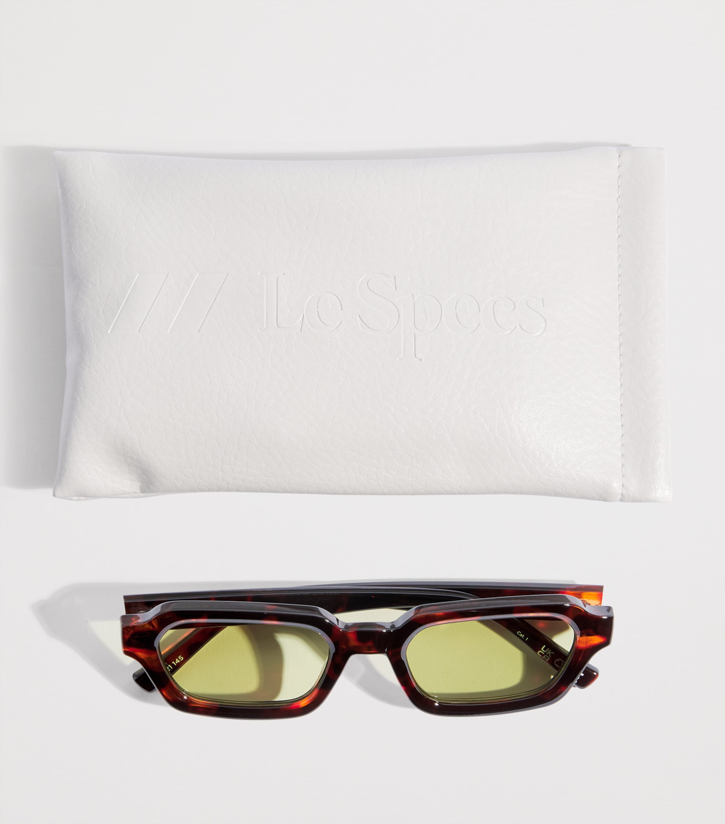 Le Specs Tension Rectangle Sunglasses Tortmoss Mono Image 4