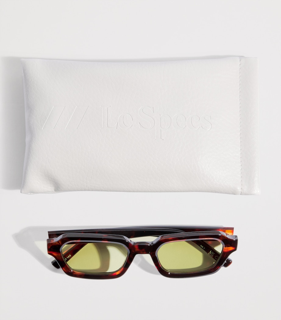 Le Specs Tension Rectangle Sunglasses Tortmoss Mono Image 4