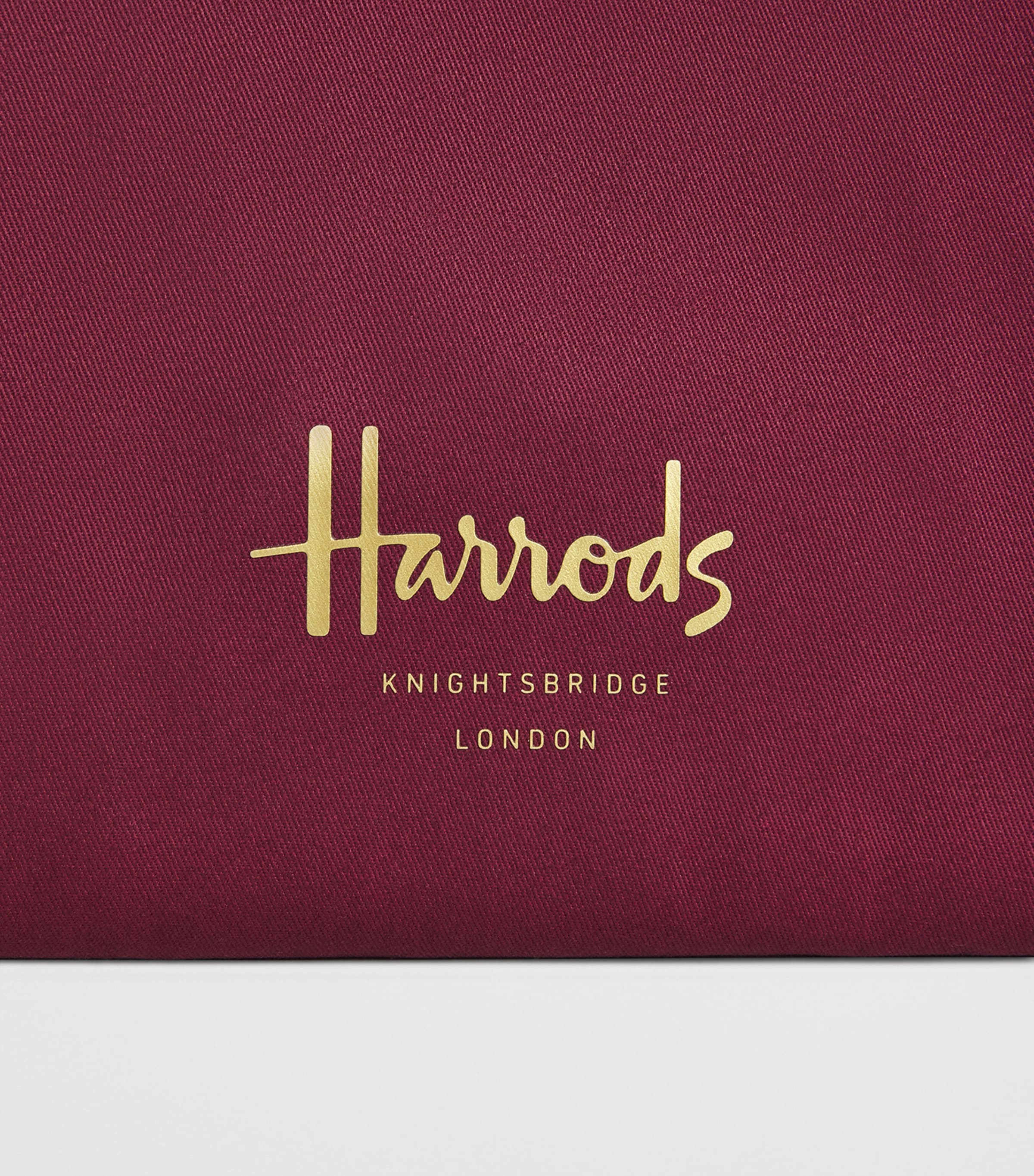 Harrods Small Logo Tote Bag Burgundy Image 4