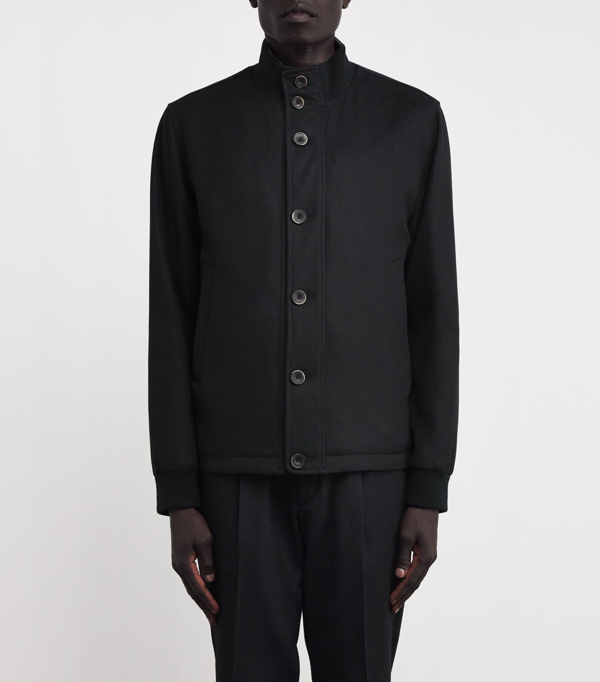 Water-Repellent Silk-Cashmere Hybrid Jacket BLACK Image 3