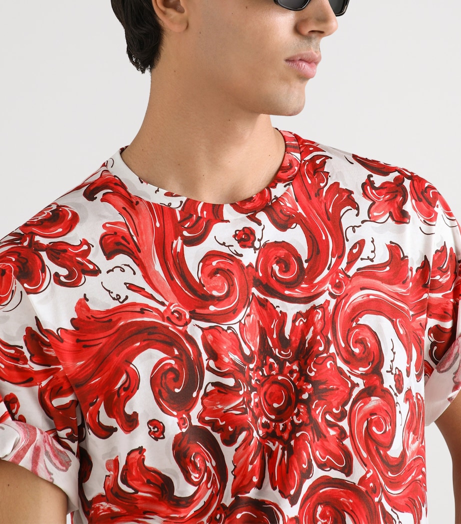 Dolce&Gabbana Mens Cotton Majolica Print T-Shirt Maiolica Ru Image 5
