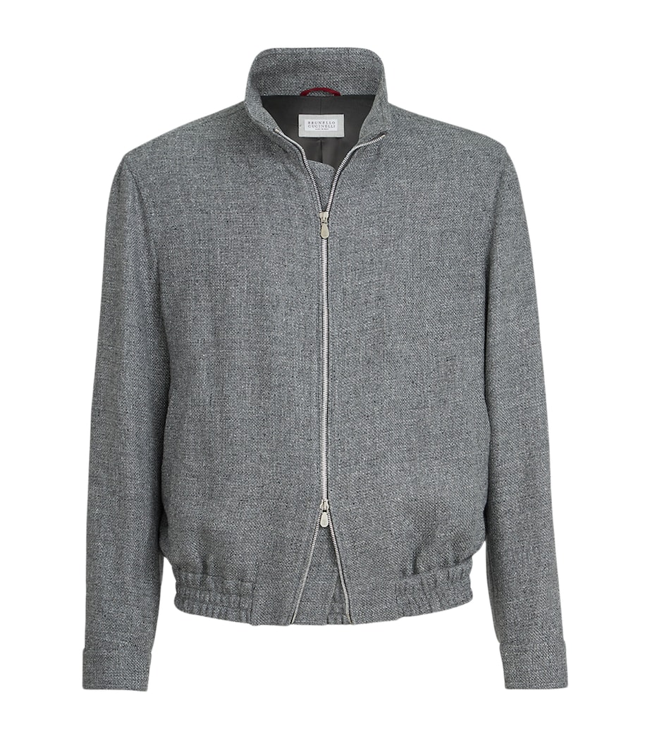 Silk-Linen-Wool Bomber Jacket C032 Image 1