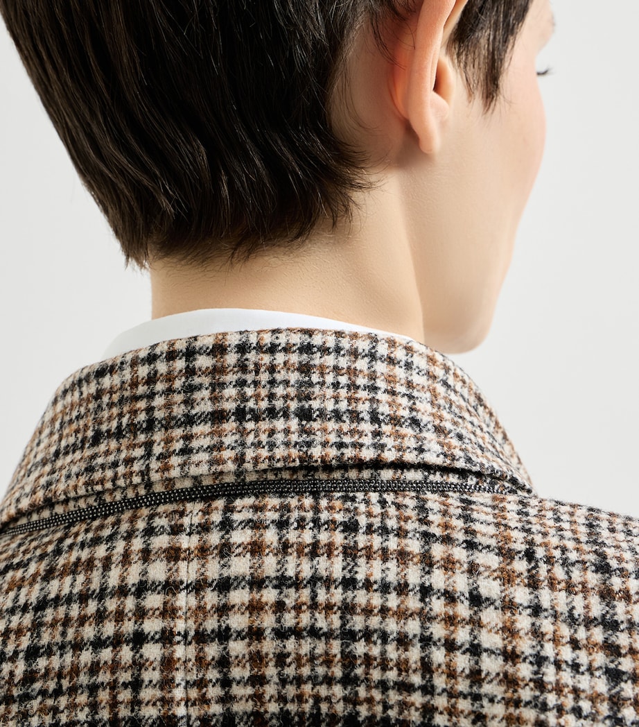 Brunello Cucinelli Womens Alpaca-Blend Check Blazer Image 6