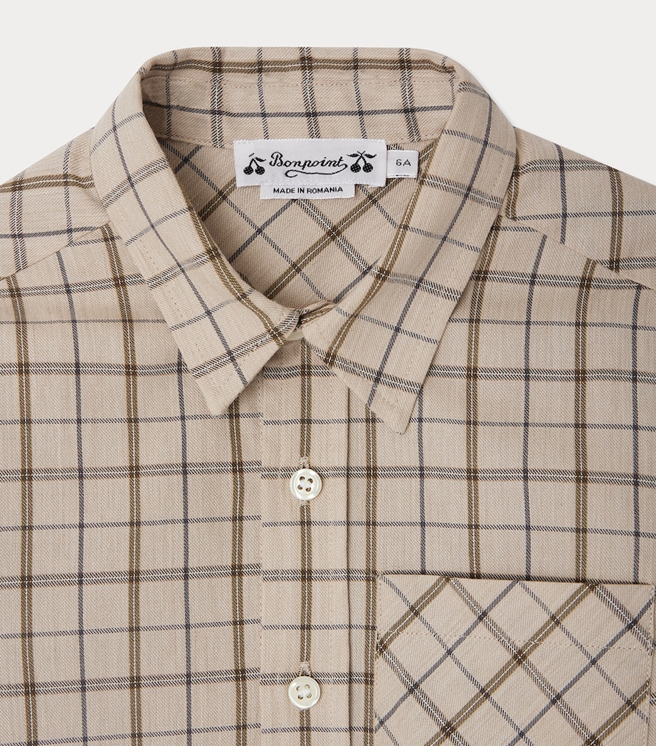 Cotton-Wool Check Shirt (4-14 Years) CA NOISETTE Image 3