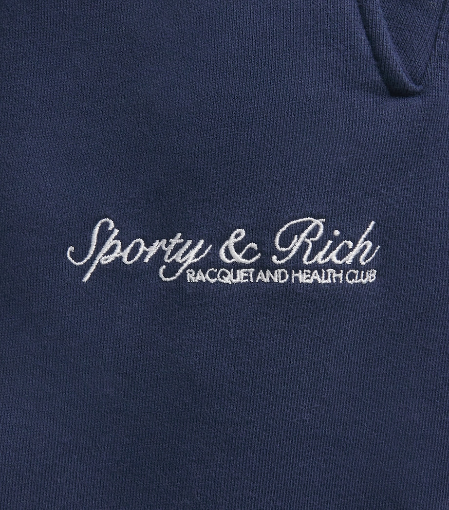 Sporty & Rich Womens Cotton Syracuse Sweatpants Dark Navy White Image 6