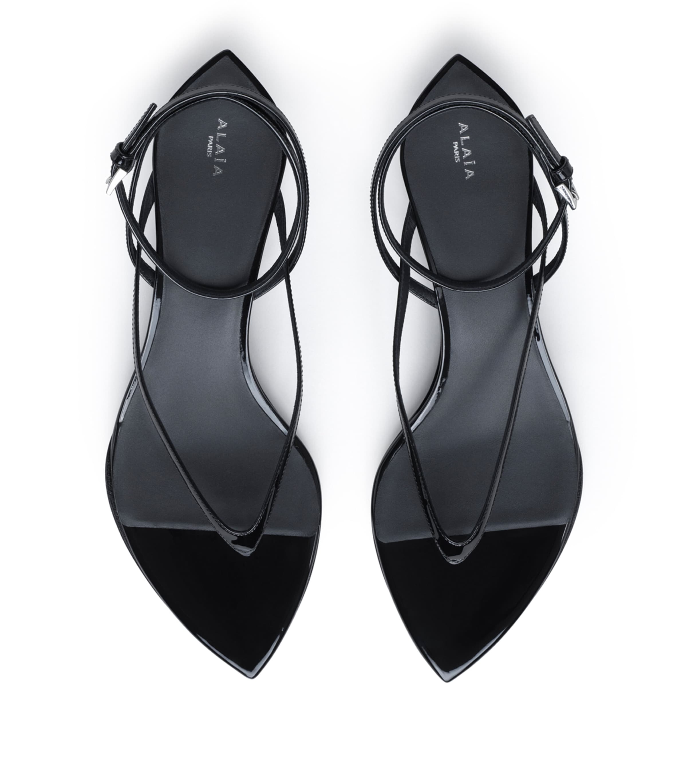 Alaïa Clear Tongs Wedge Sandals 30 Noir Image 2
