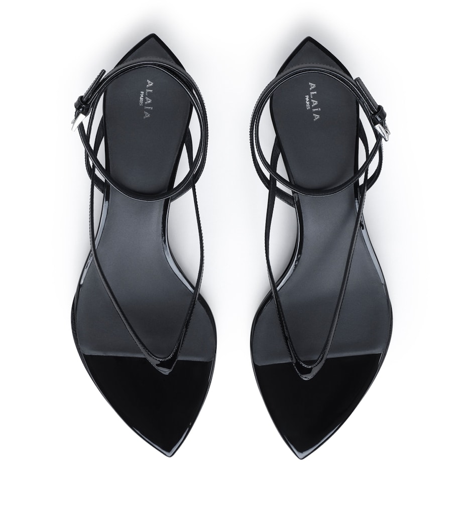 Alaïa Clear Tongs Wedge Sandals 30 Noir Image 2