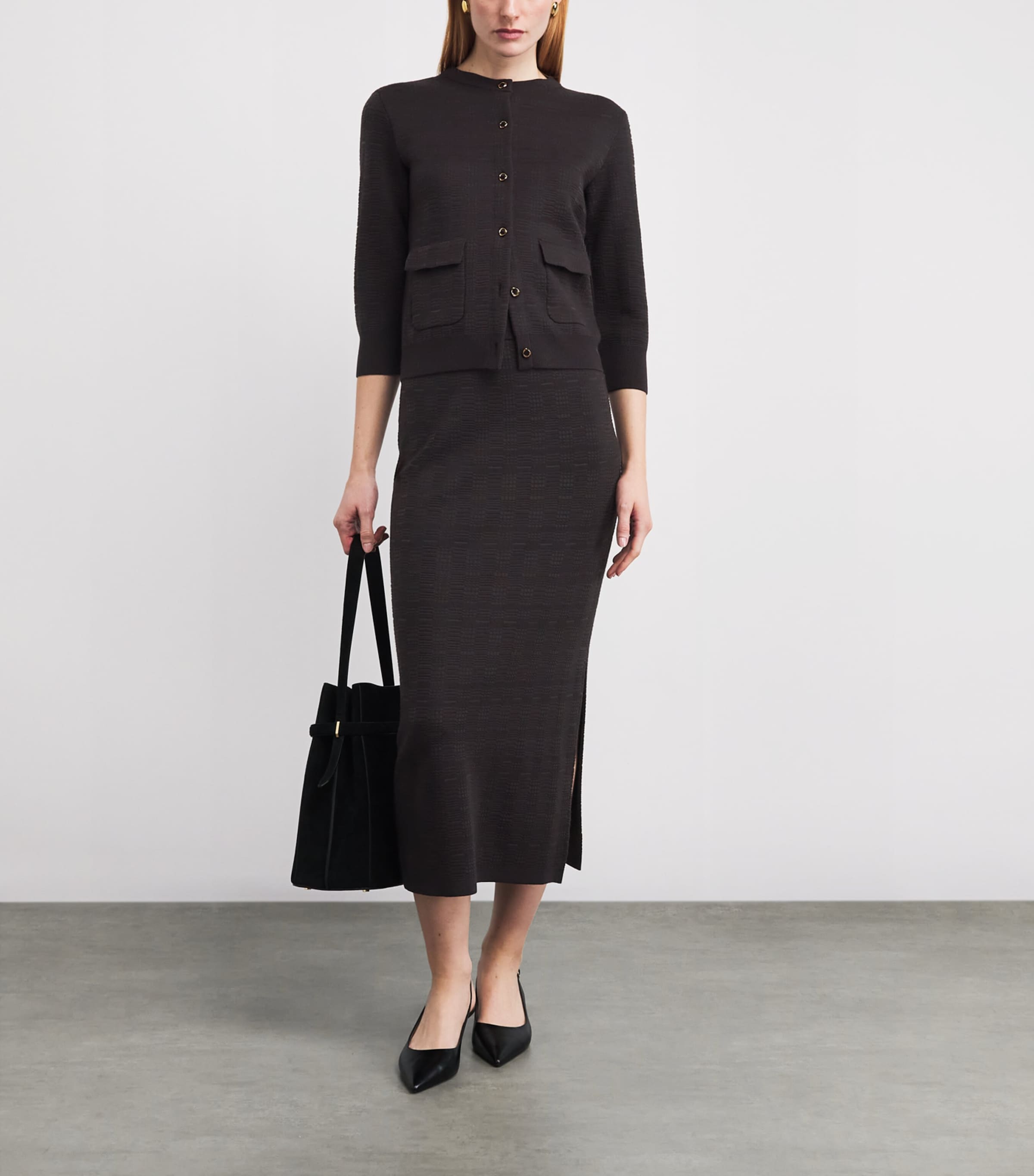 Wool-Blend Midi Skirt M70 BROWN - CHOCOLATE Image 2