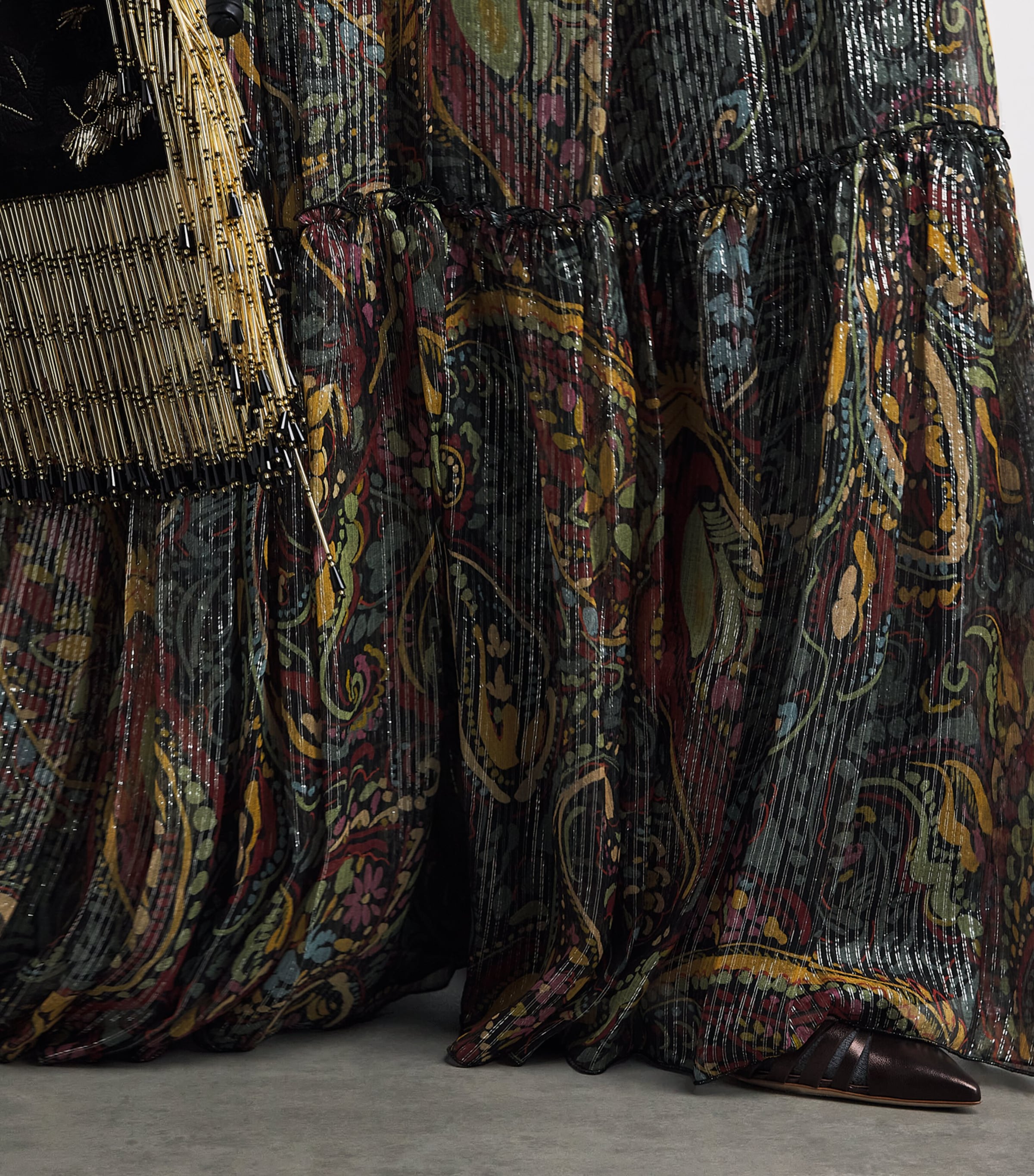 Etro Womens Silk-Blend Paisley Maxi Skirt Print/black Bs Image 3