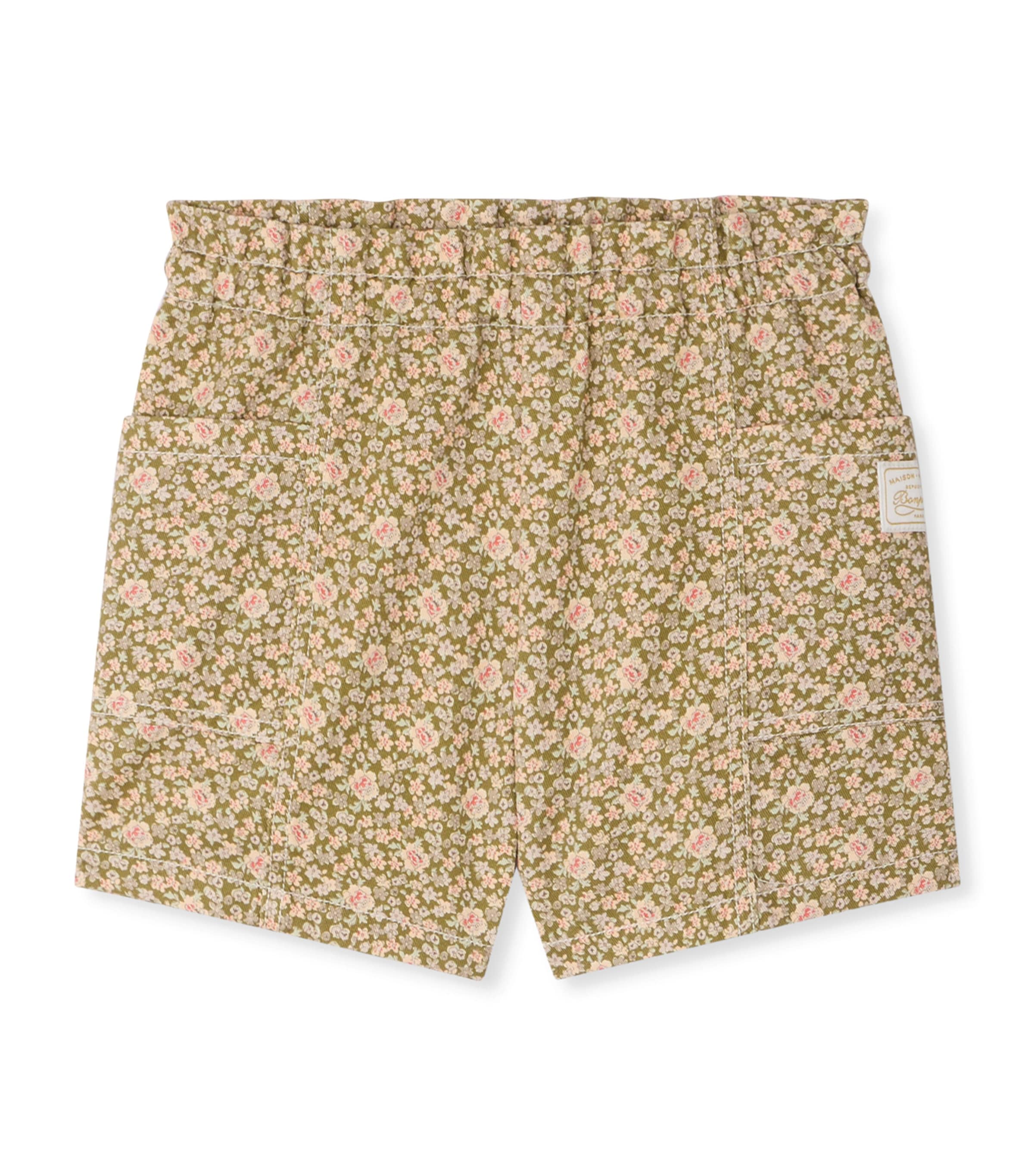 Cotton Floral Evera Shorts (10-14 Years) FL OLIVE Image 1