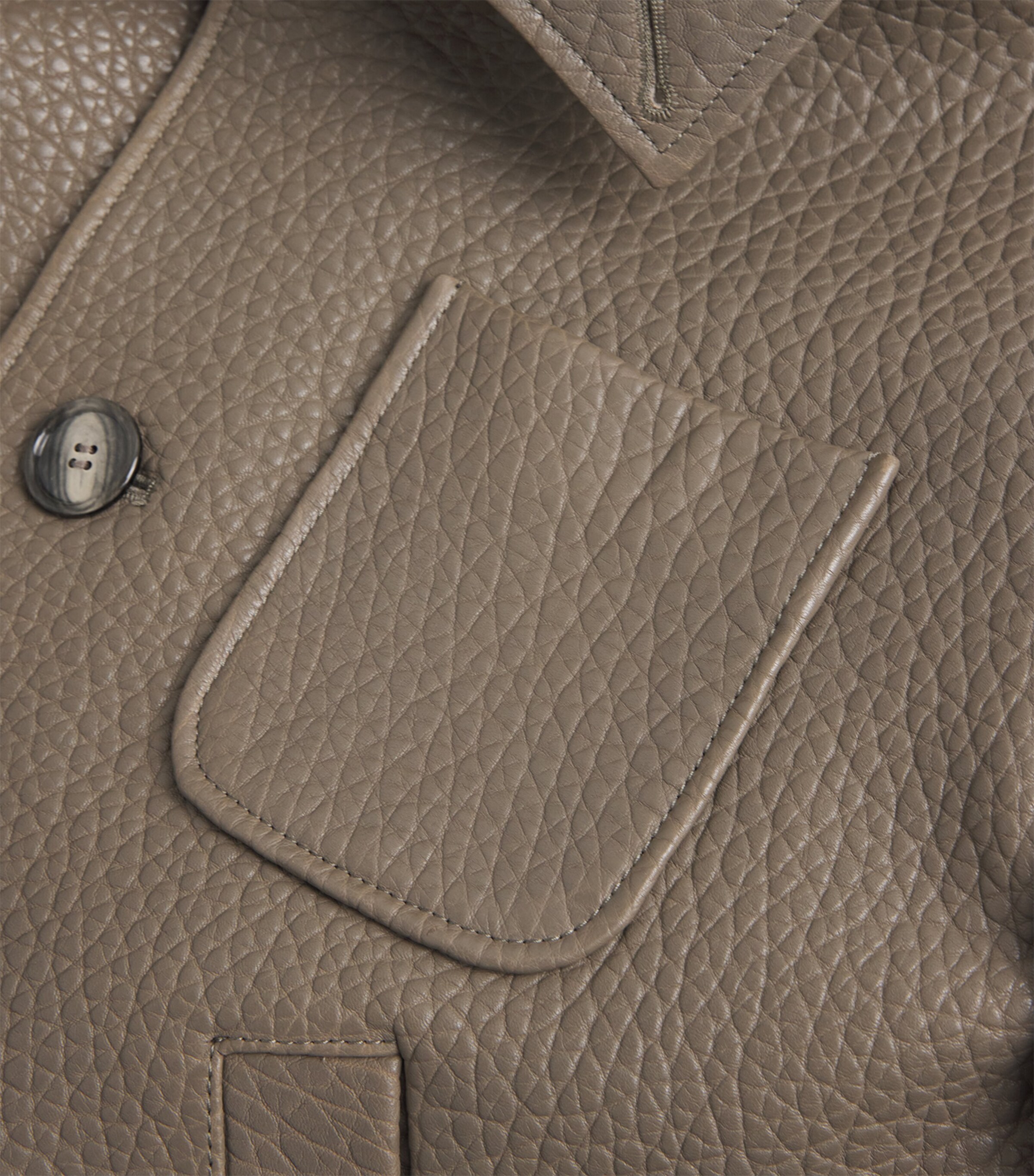 Grained Leather Shirt Jacket GRIS FUME/0953 Image 5