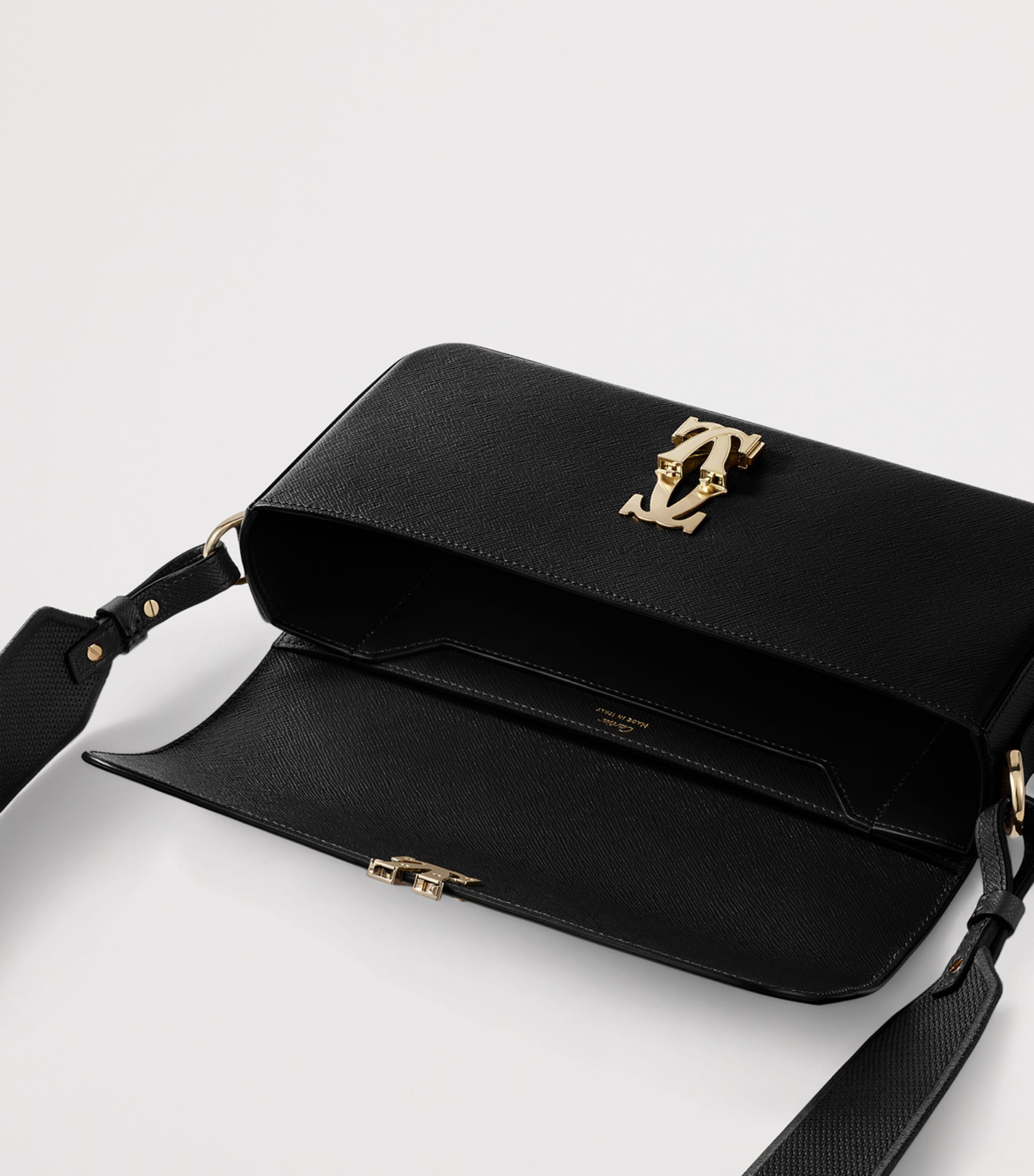 Leather C de Cartier East-West Shoulder Bag BLACK Image 6