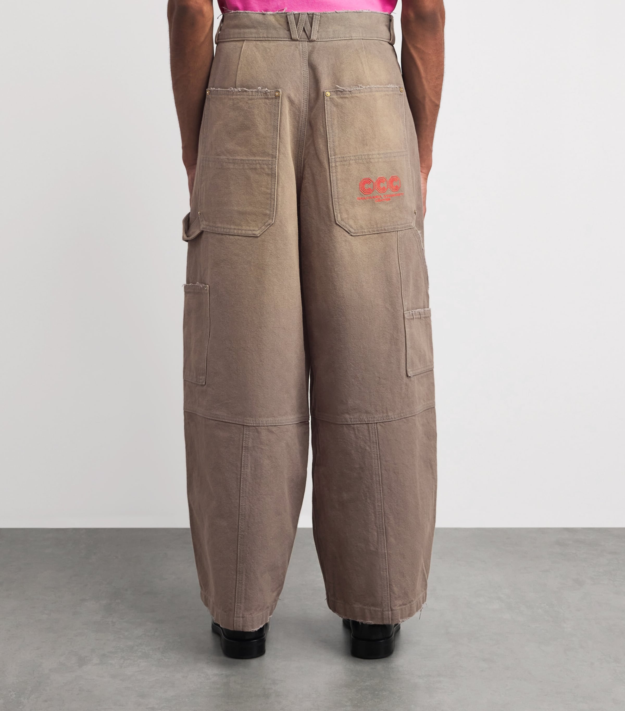 Willy Chavarria Mens Cotton Stockton Trousers Concrete Image 5