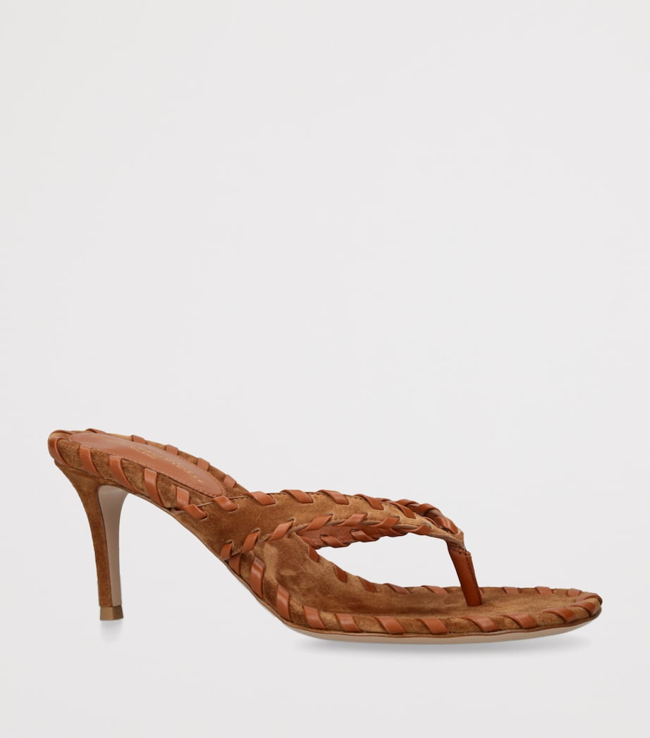 Gianvito Rossi Suede Heeled Mules 70 Mid Brown Image 3