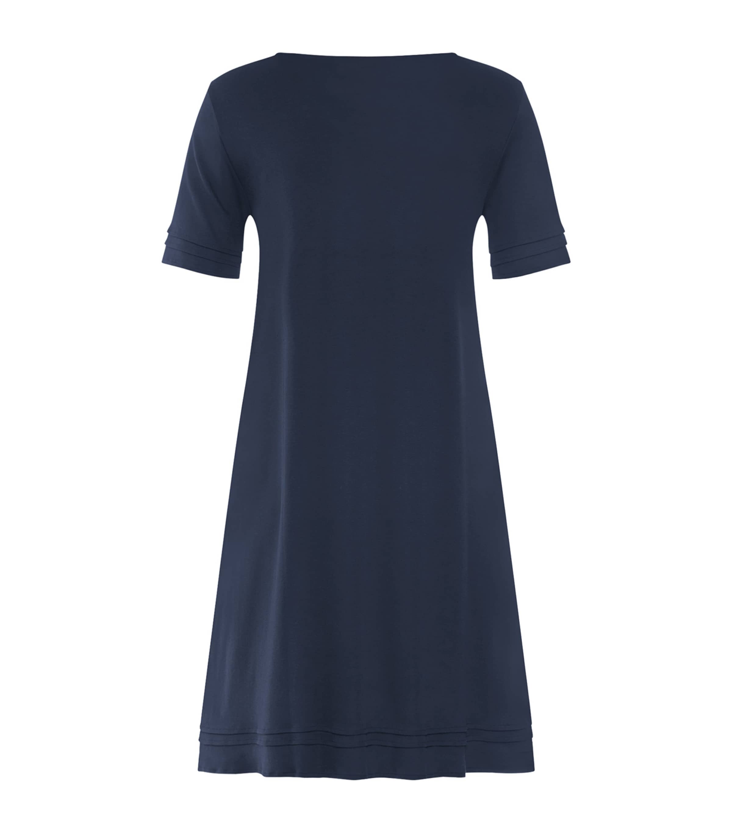 Hanro Womens Cotton Pilar Nightdress Deep Navy Image 3