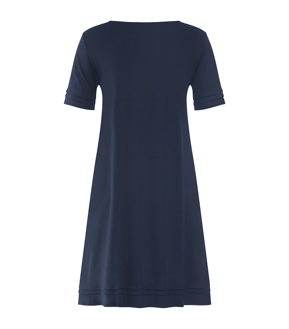 Hanro Womens Cotton Pilar Nightdress Deep Navy Image 3