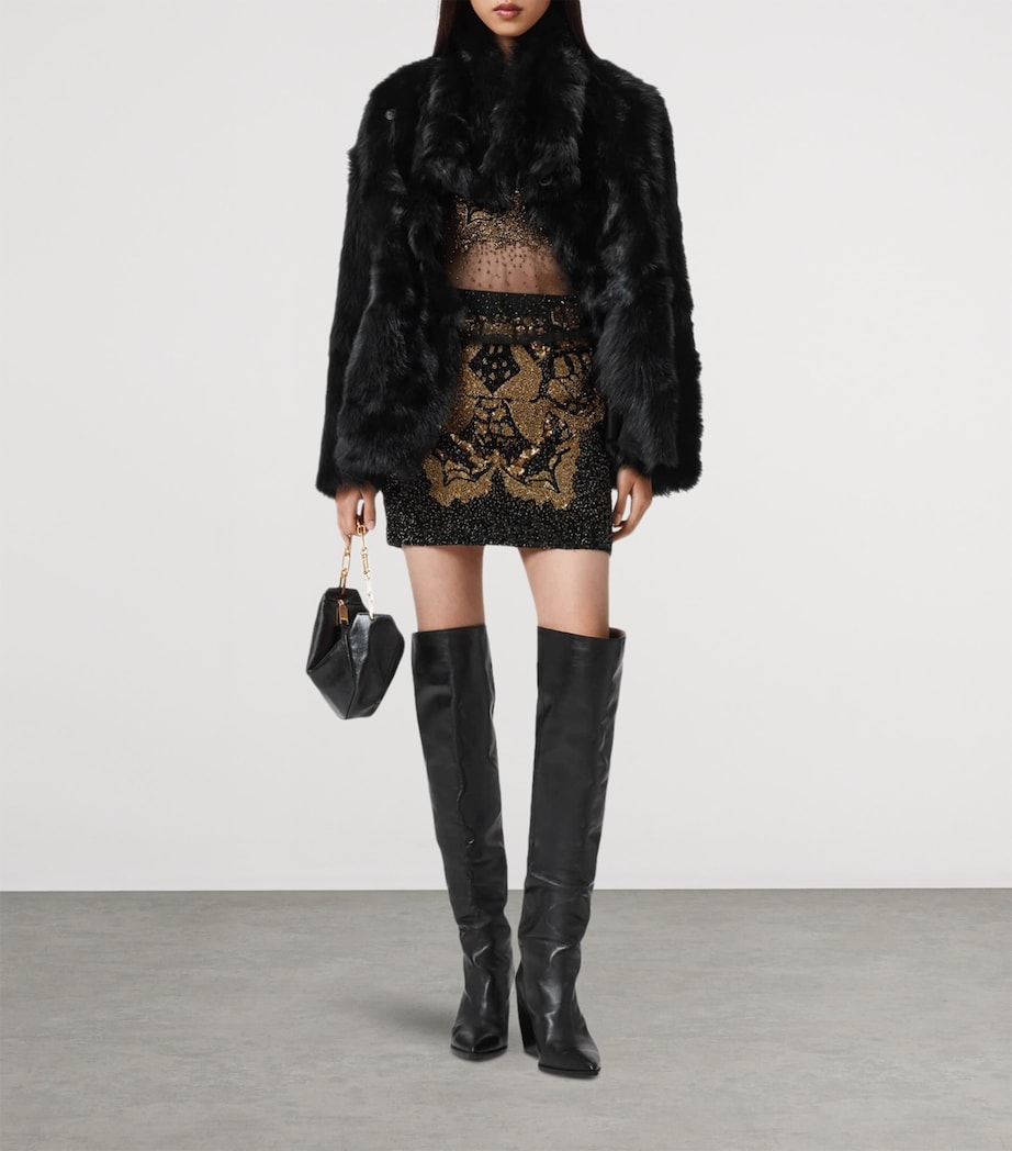 Embellished Jamilia Mini Skirt BLACK/GOLD Image 5