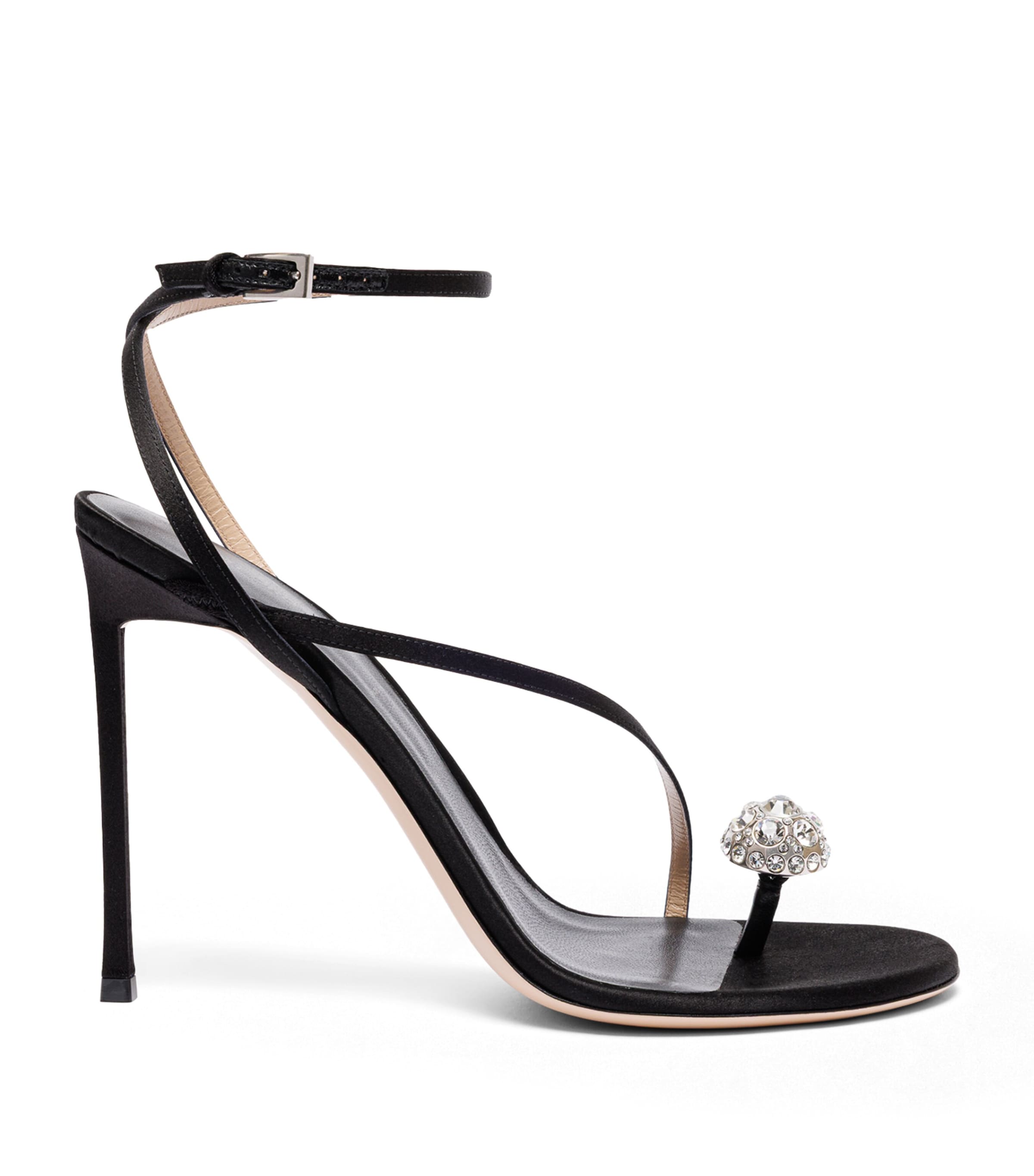 TOM FORD Satin Embellished Heeled Sandals 105 Ntn Image 1