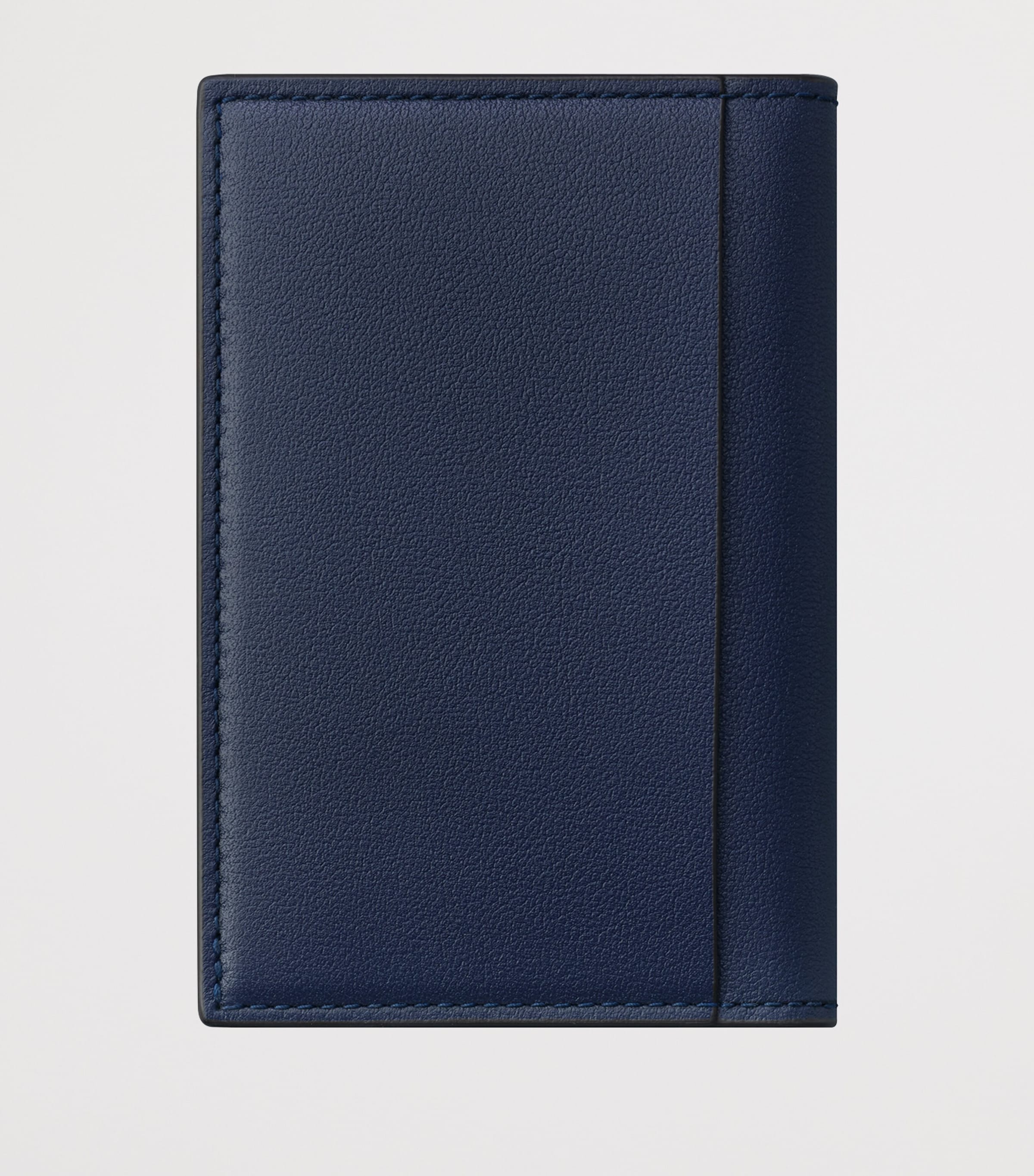 Leather Losange Shadow Card Holder NAVY BLUE / SKY BLUE Image 2
