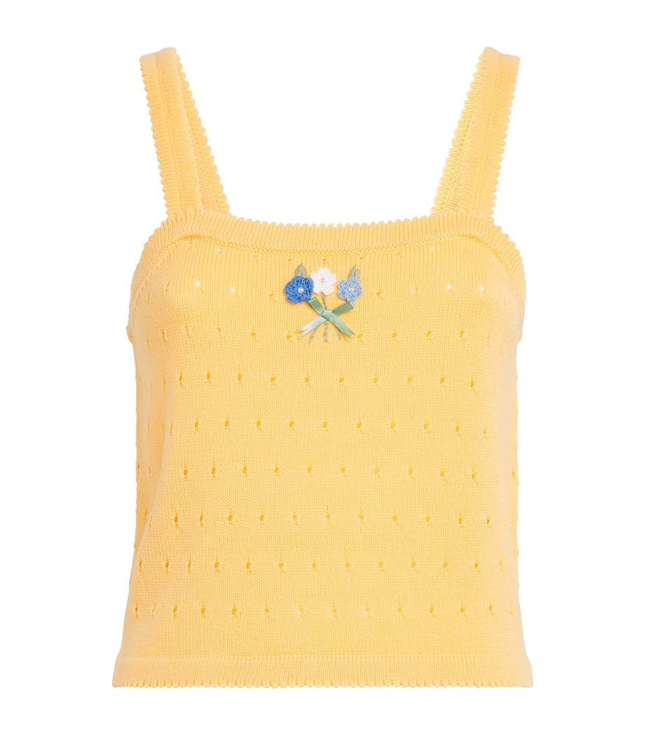 Wool Floral-Appliqué Perla Cami Top FLORET EMB YELLOW Image 1