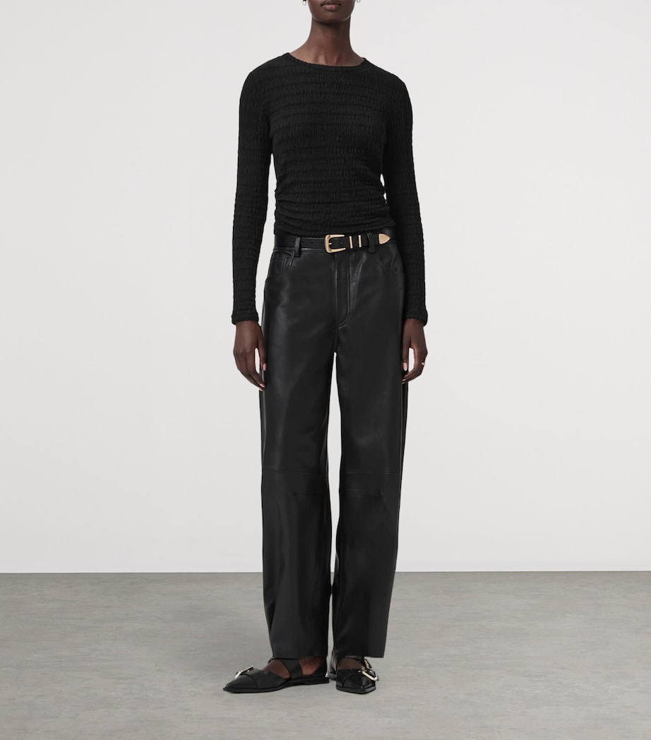 Cotton-Blend West Long-Sleeve Top BLACK Image 2