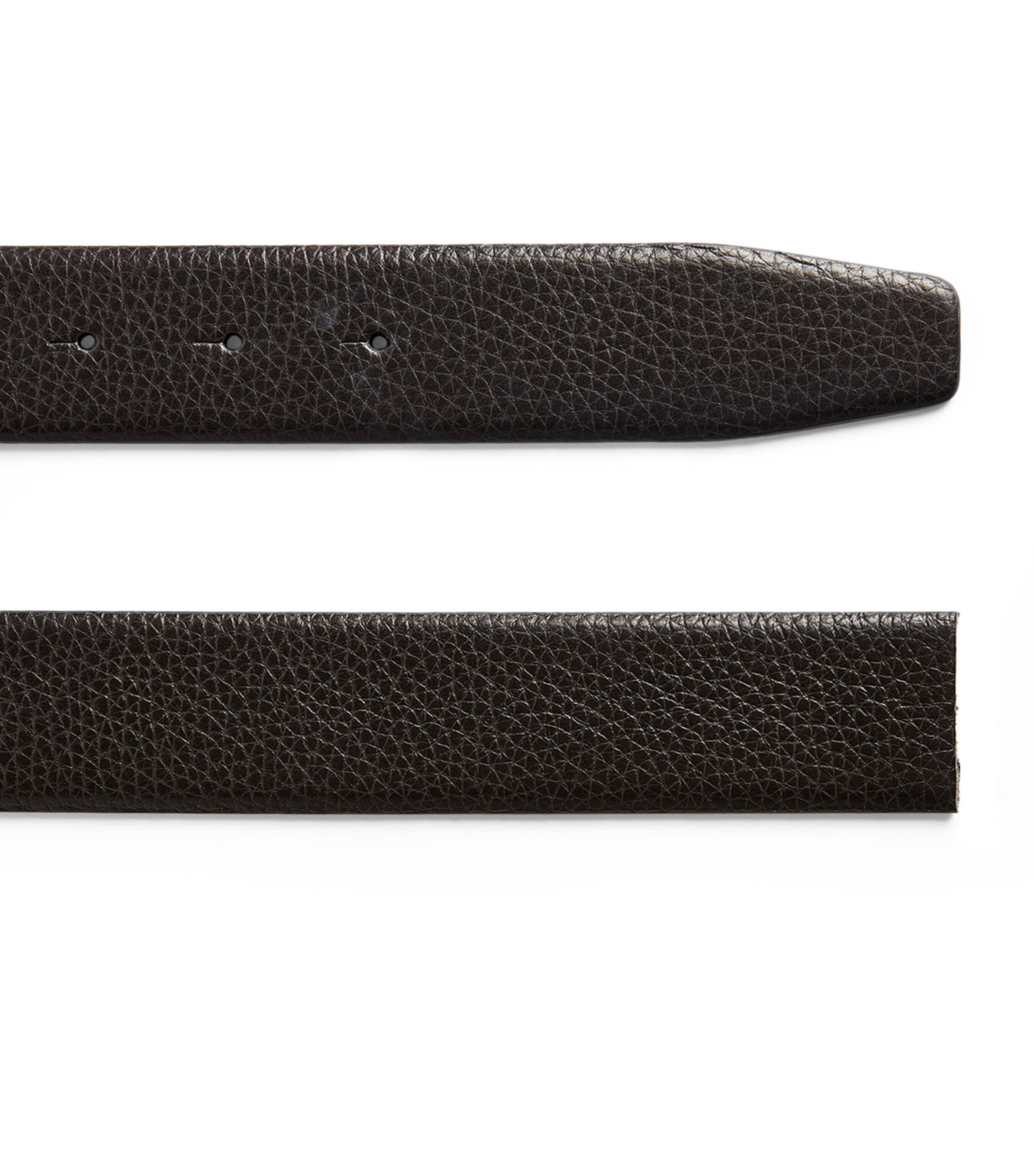 Giorgio Armani Leather Reversible Logo Belt In Black