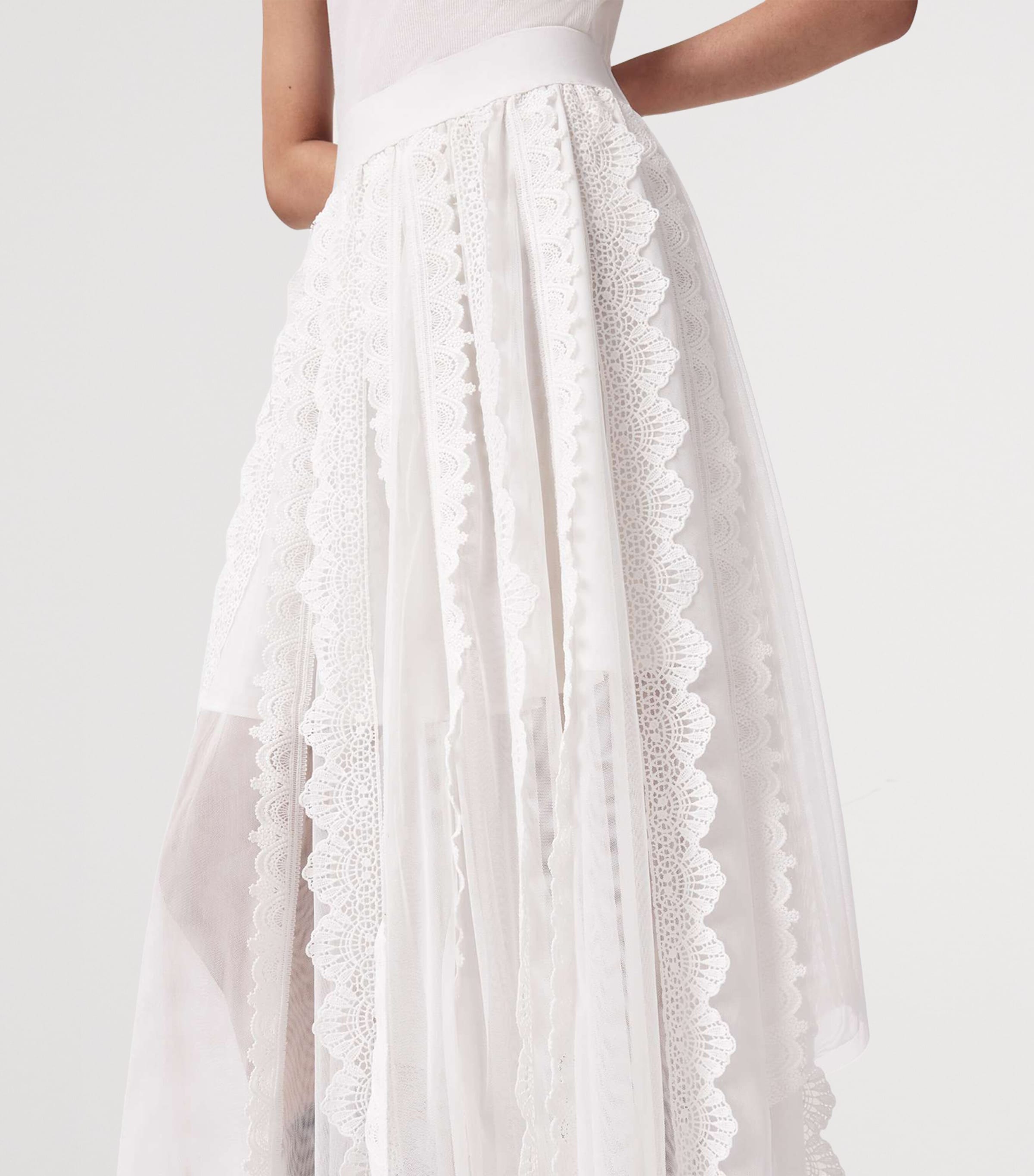 AllSaints Womens Vashtie Maxi Skirt Optic White Image 5