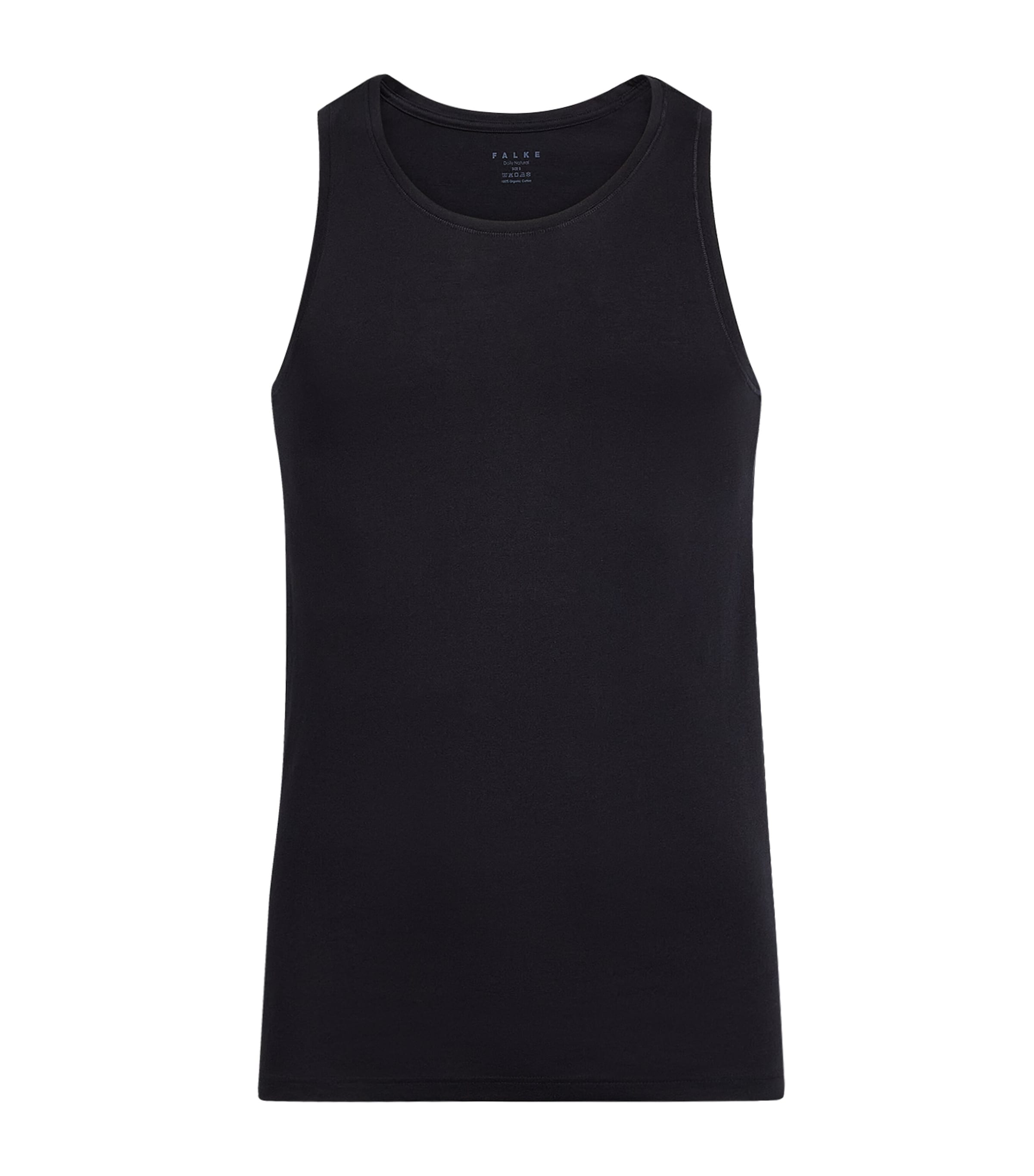 Falke Mens Egyptian Cotton Vest Black Image 1