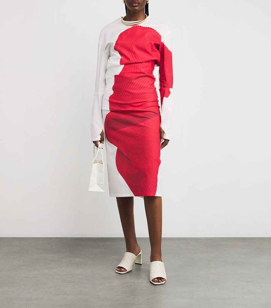 Knit As Represented Midi Dress RED Image 2