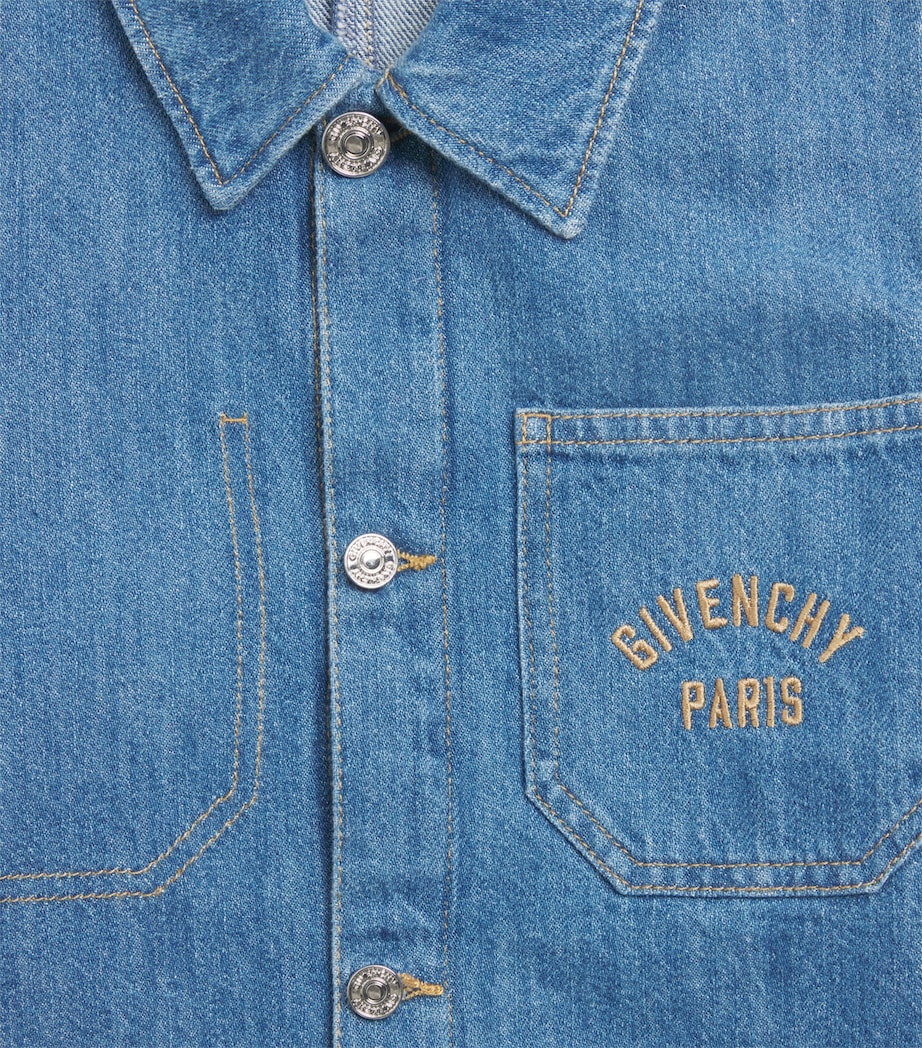 Denim Logo-Embroidered Shirt (4-12+ Years) H31212/Z25DBSTN+BRSH Image 3