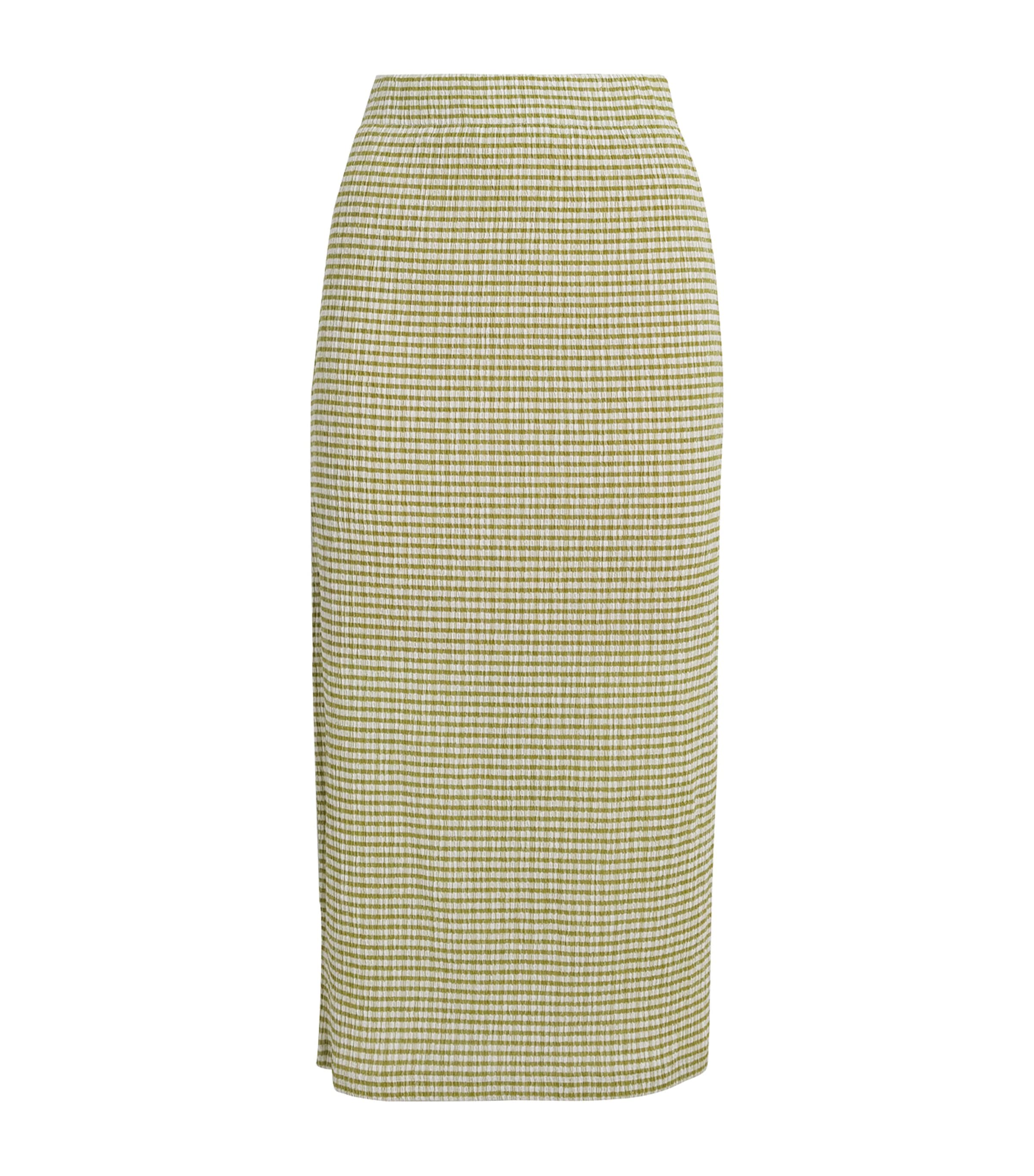 Vince Smocked Check Midi Skirt | Harrods DE