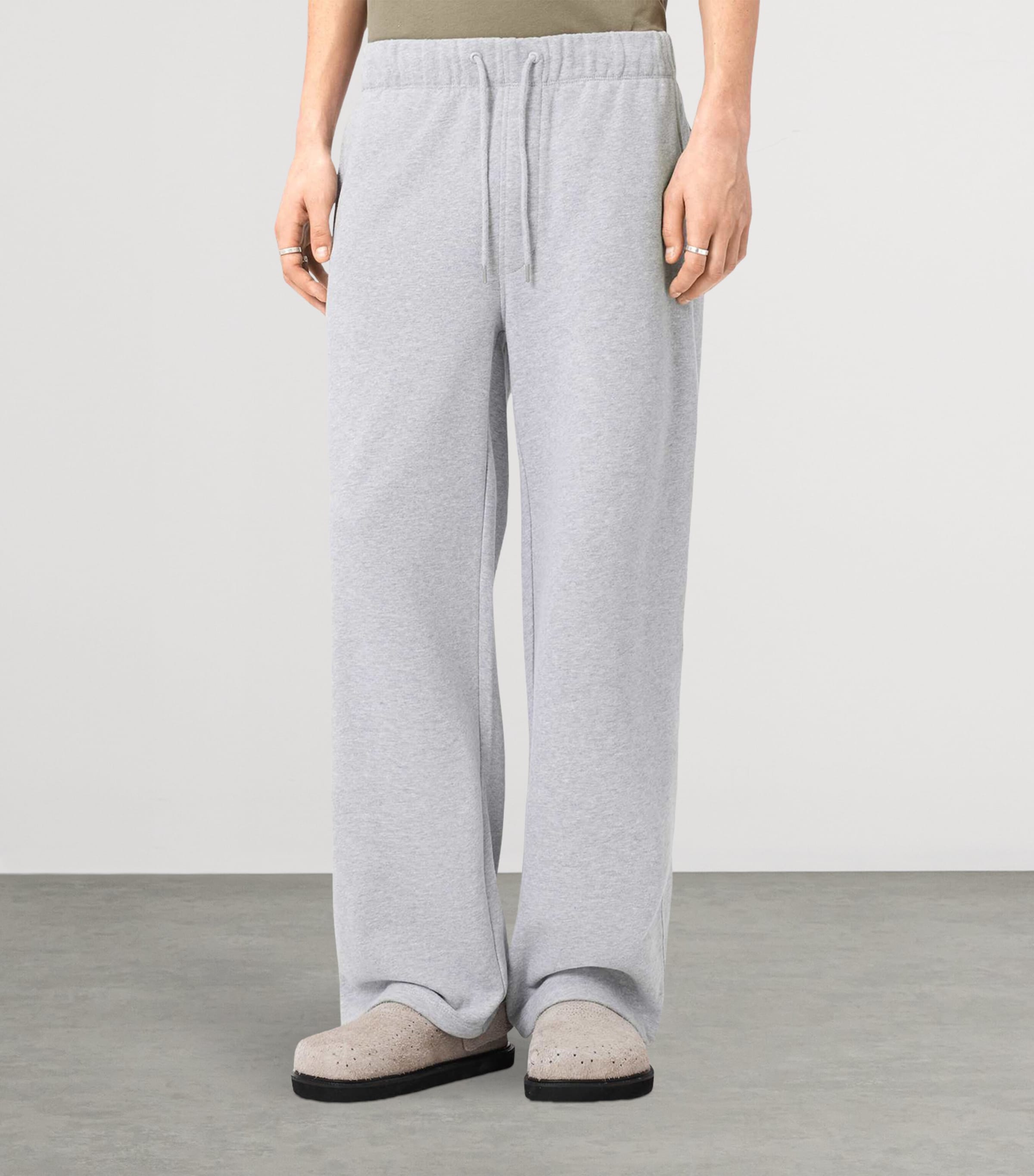 AllSaints Mens Cotton Asher Sweatpants Grey Marl Image 3