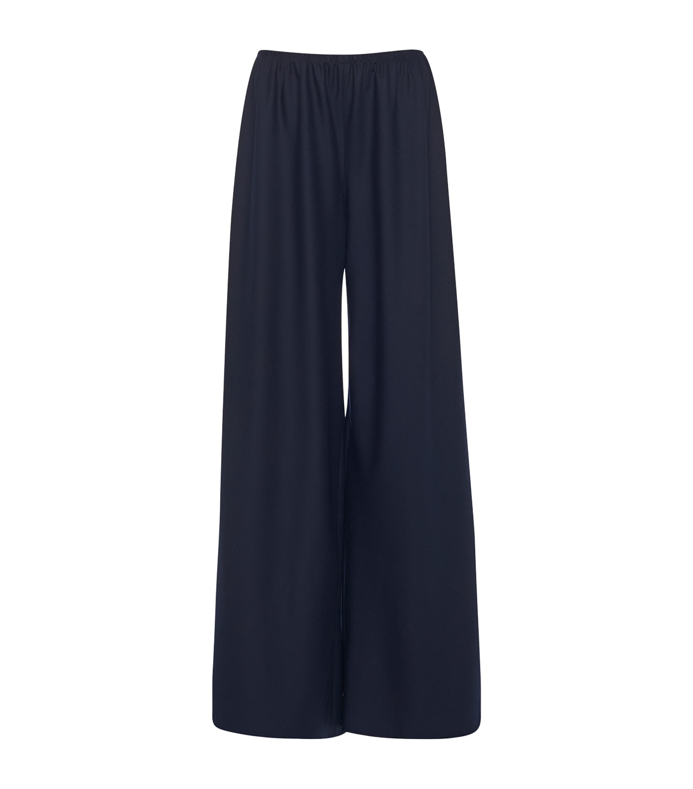 The Row Pleated Wide Leg Trousers With Pockets In Navy