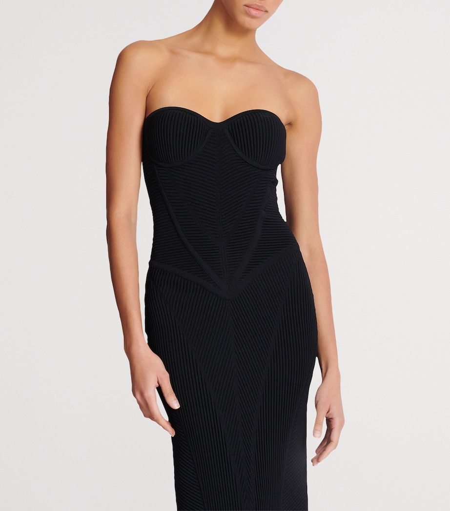 Knitted Strapless Maxi Dress 0PA NOIR Image 7
