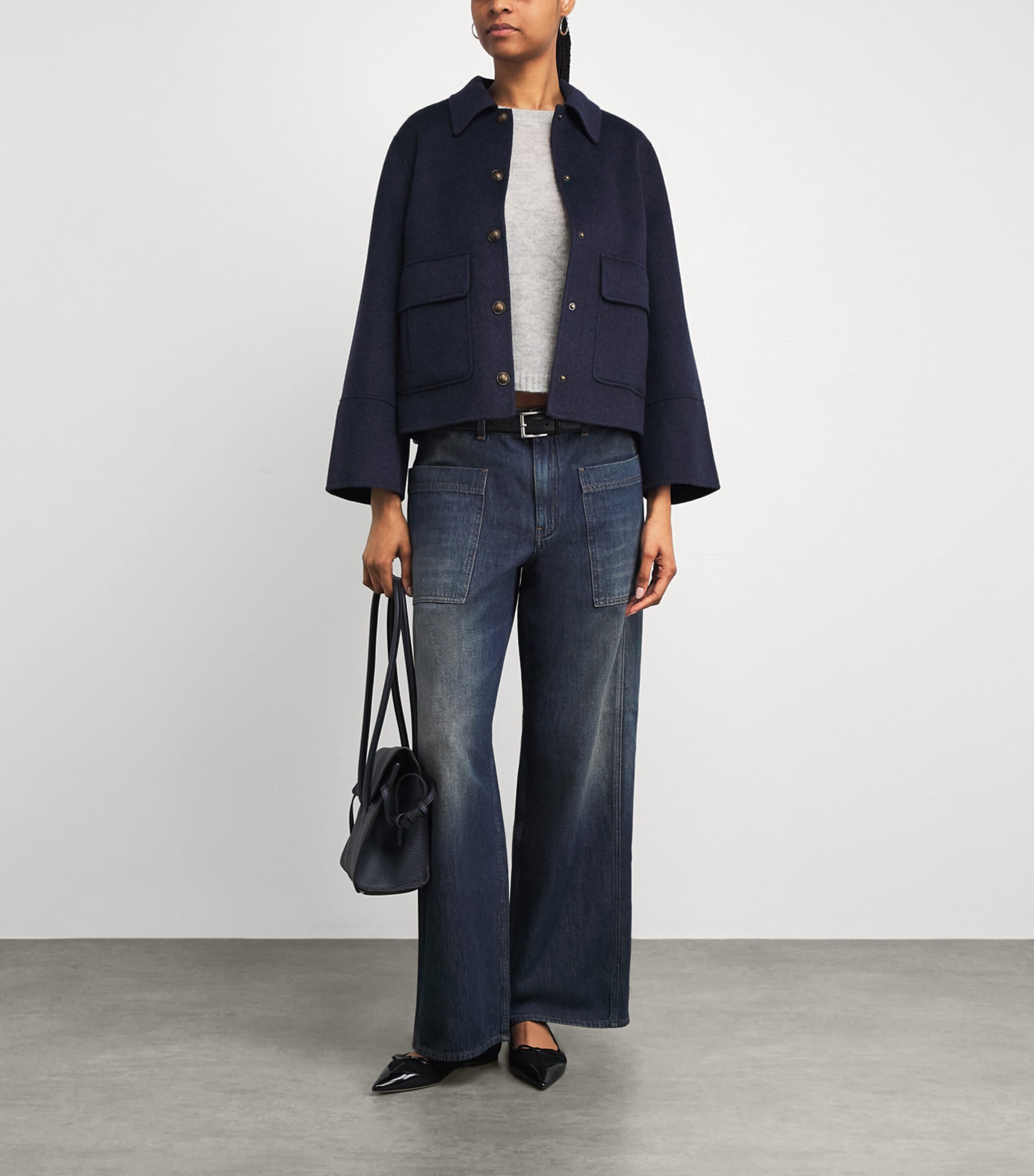 Wool-Cashmere-Silk Sweater PALE GREY M LANGE Image 2