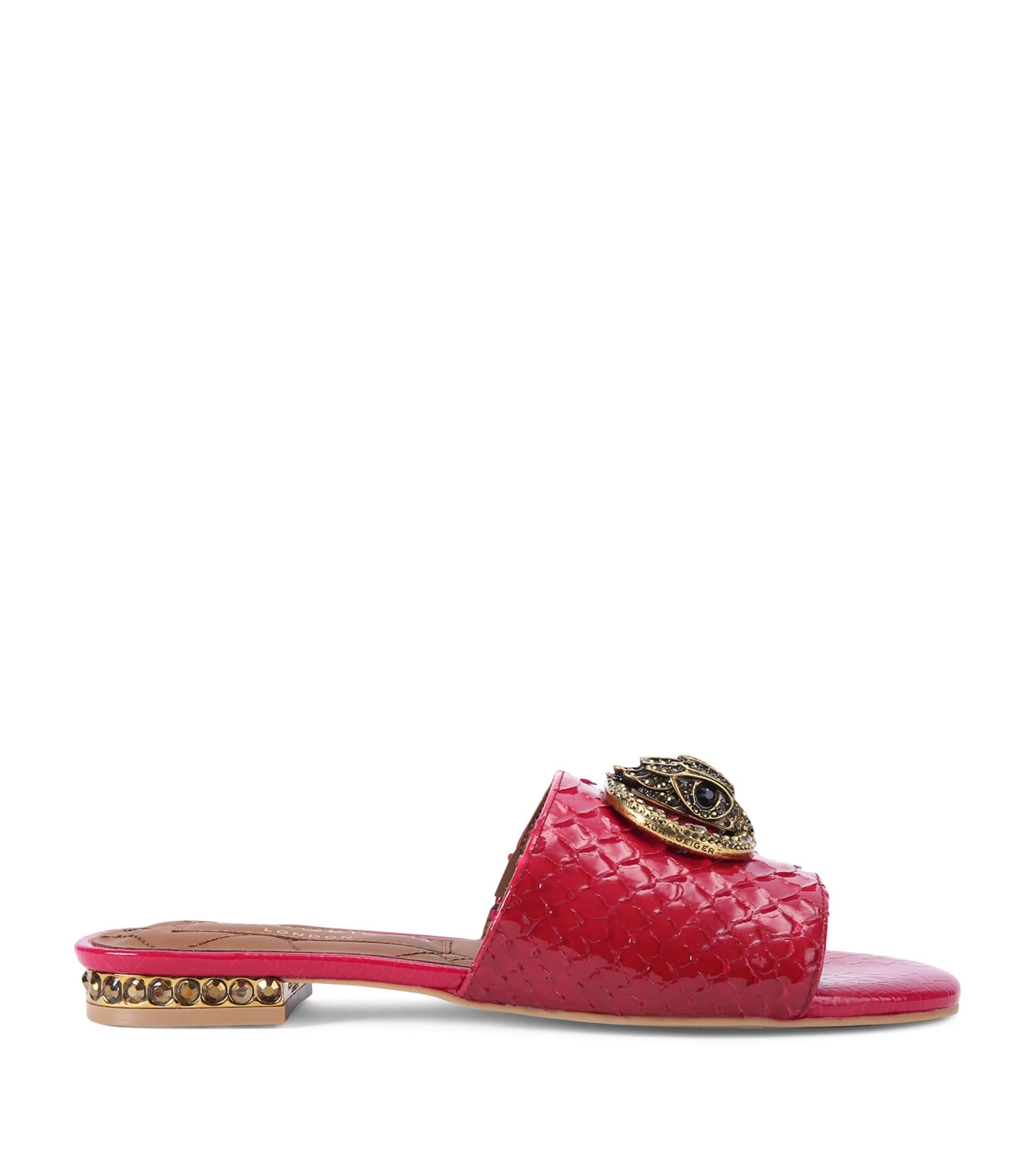 Kurt Geiger Chelsea Embossed Buckle Flat Sandals In Pattern