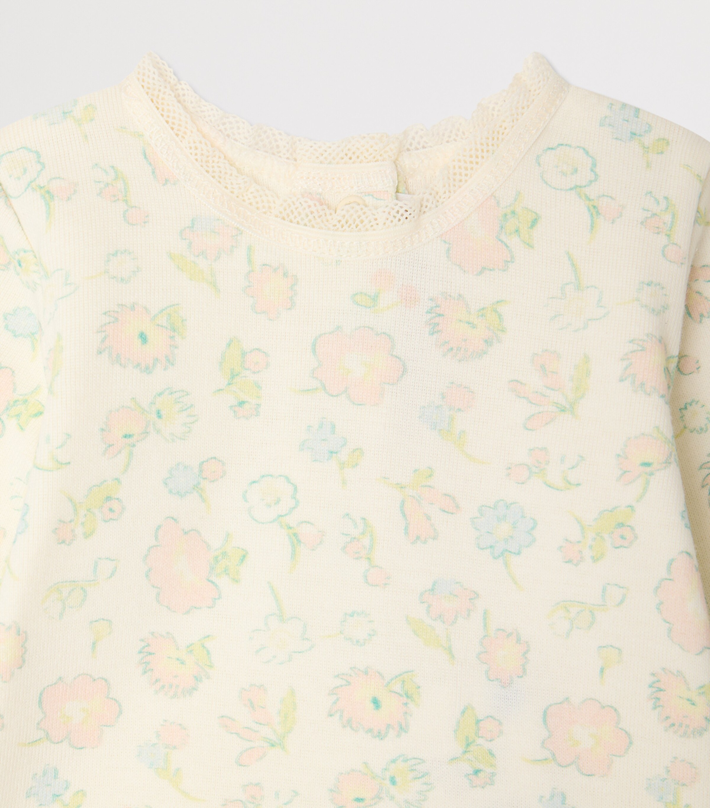 Cotton Floral Top and Trousers Set (1-18 Months) FL ROSE FARD Image 3