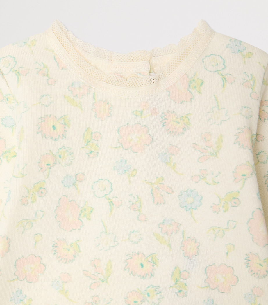 Cotton Floral Top and Trousers Set (1-18 Months) FL ROSE FARD Image 3