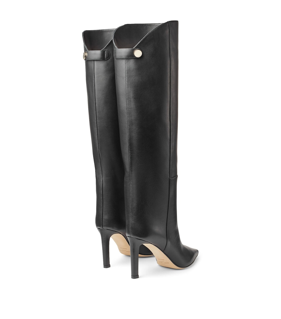 Alizze 85 Leather Knee-High Boots BLACK Image 3