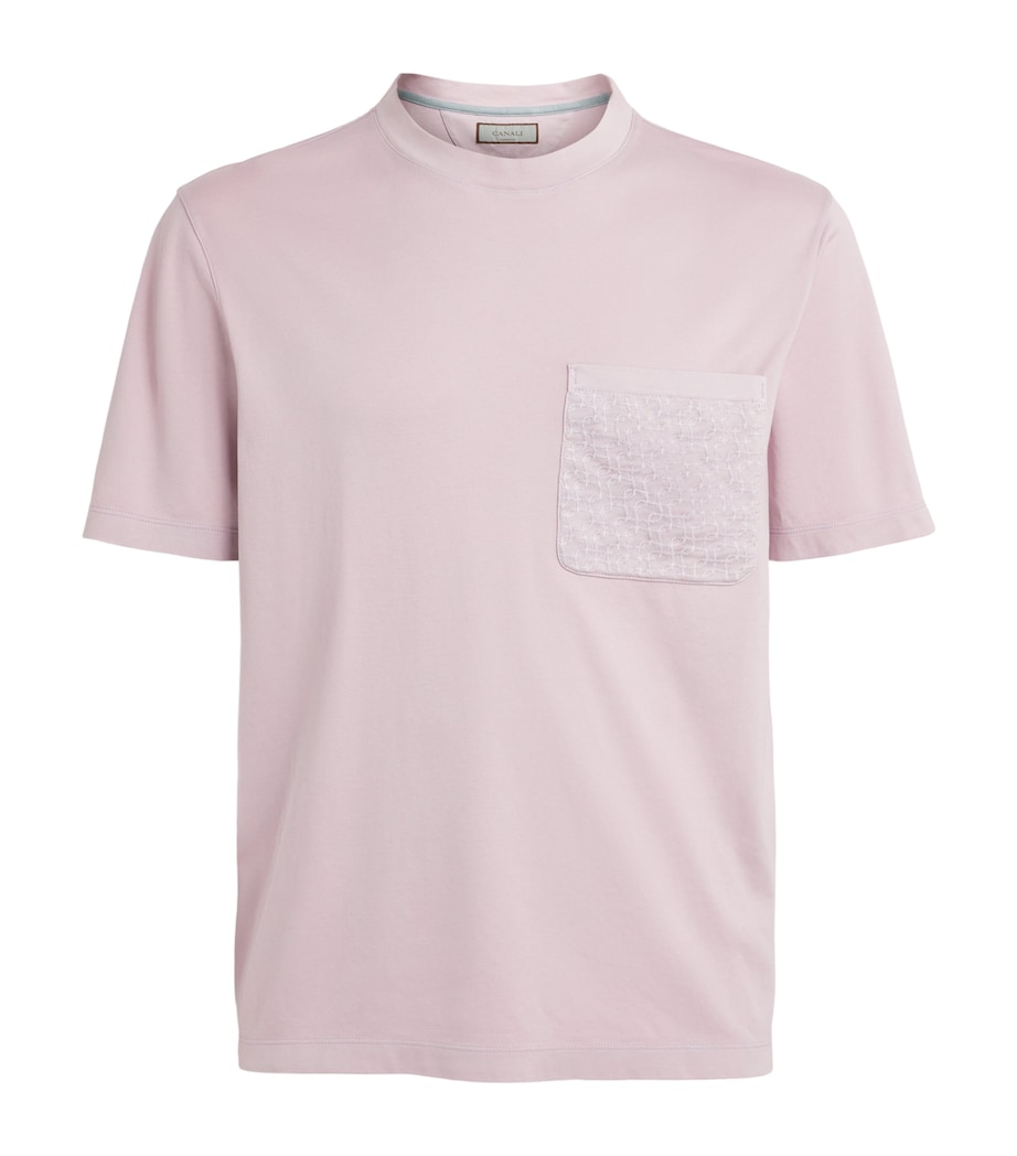 Canali Mens Cotton Embroidered T-Shirt Image 1