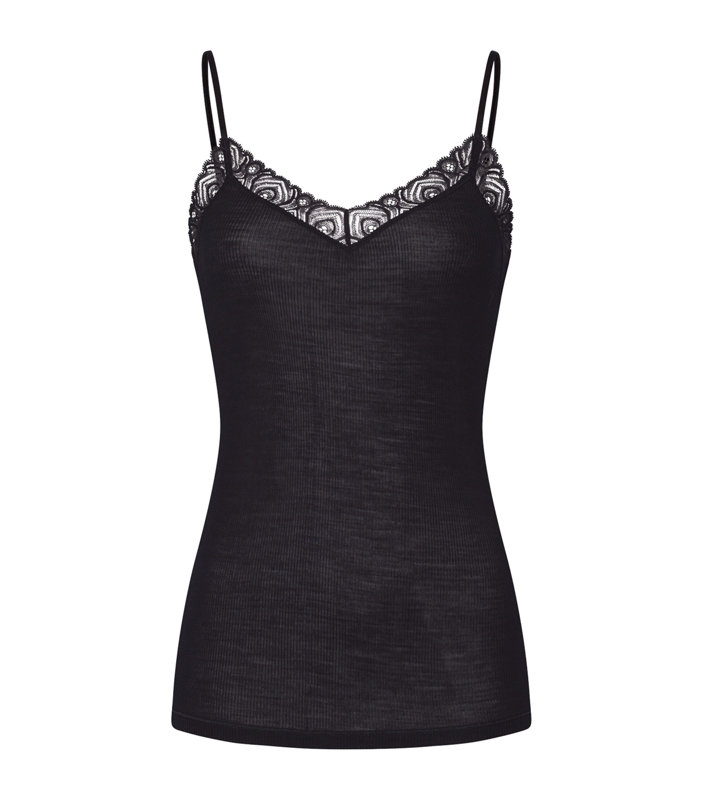 Hanro Woolen Lace Spaghetti Top | Women Clothing | Tops | Camis & Tanks | Loungewear | Lounge Bottoms | Designers | Hanro | Nightwear