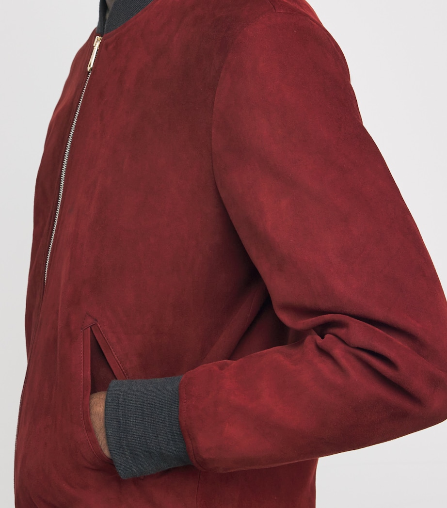 Suede Bomber Jacket 26A_BRICK_RED Image 6
