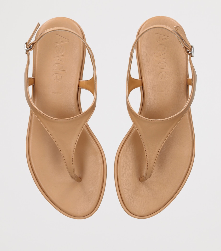 aeyde Leather Raine Sandals Mid Brown Image 3