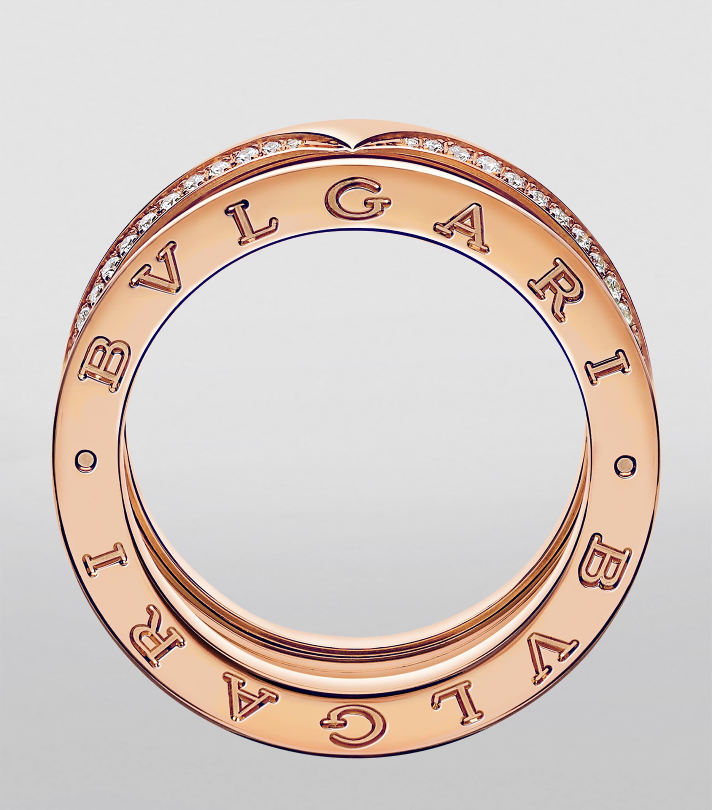 Rose Gold and Diamond B.zero1 Three-Band Ring ROSE GOLD Image 2