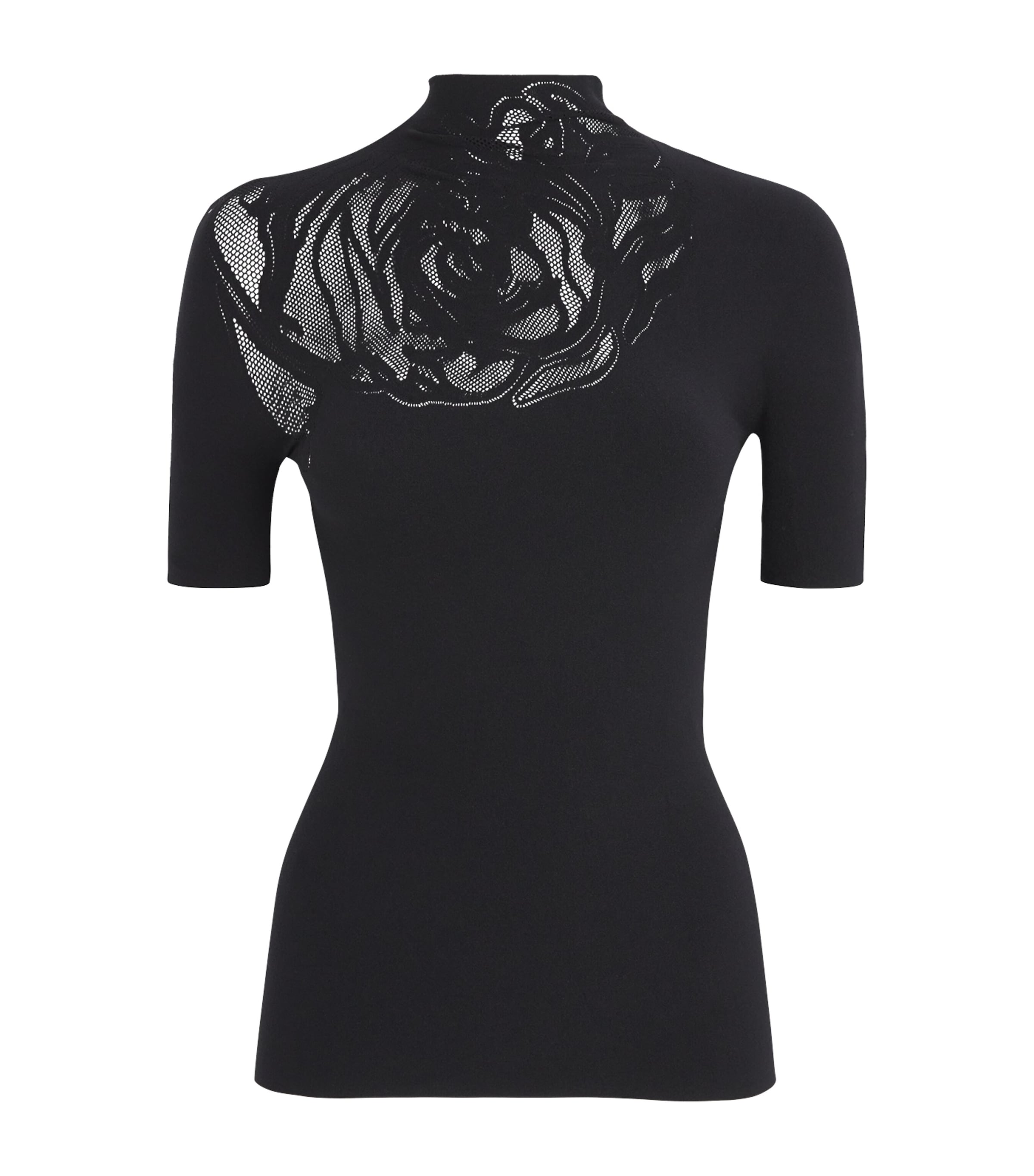 Wolford Rose Mock-neck Top In Animal Print