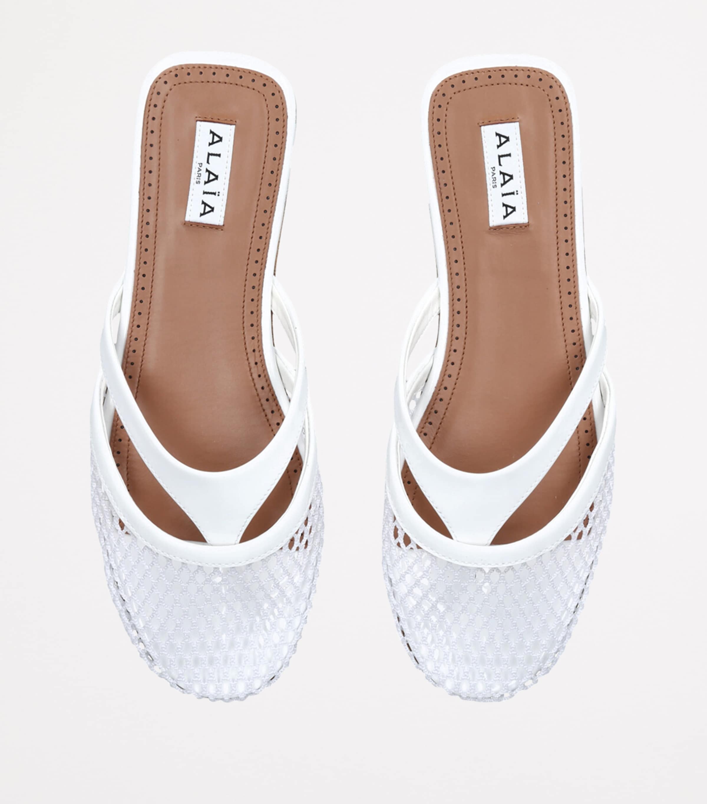 Alaïa Infradito Fishnet Flat Mules | Harrods HK
