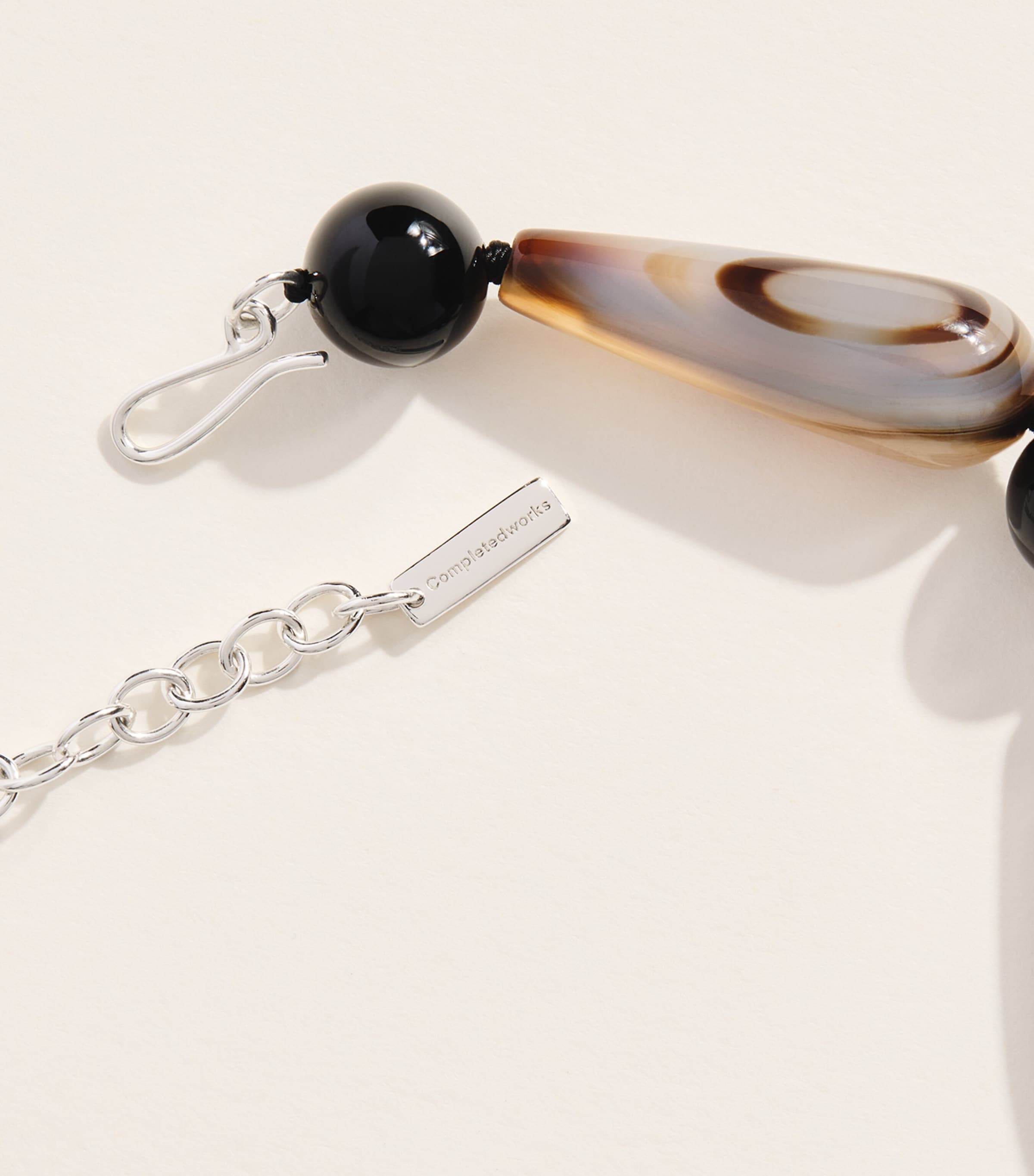 Completedworks Silver and Banded Agate Beaded Necklace Silver Plated Image 4